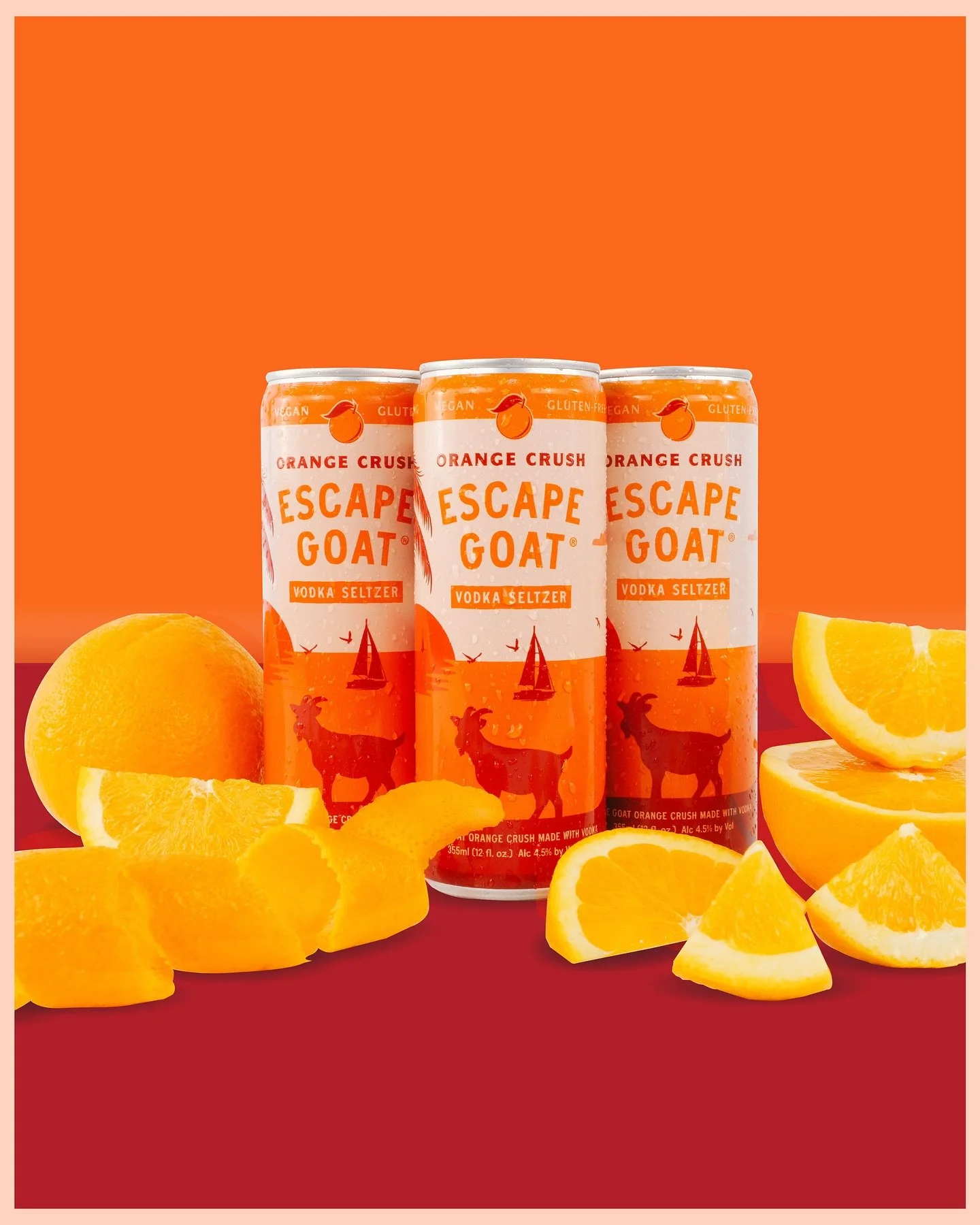 πEscape Goat Orange Crush brings vodka seltzer and juicy orange together for a burst of sunshine. #EscapeGoat