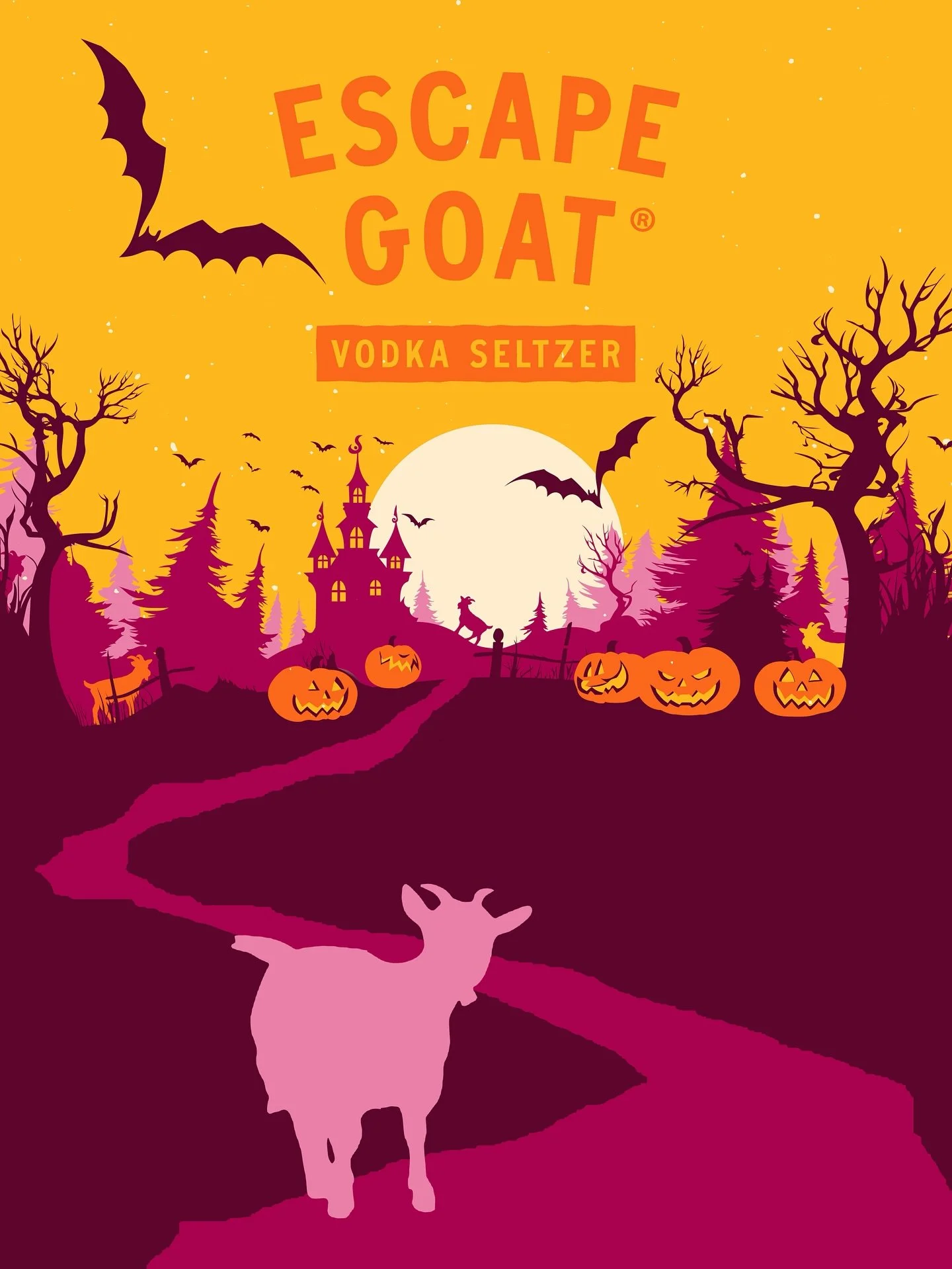 Halloween with the herd. 🎃🐐 Grab your favorite Escape Goat flavor and get a little spooky tonight! #EscapeGoat