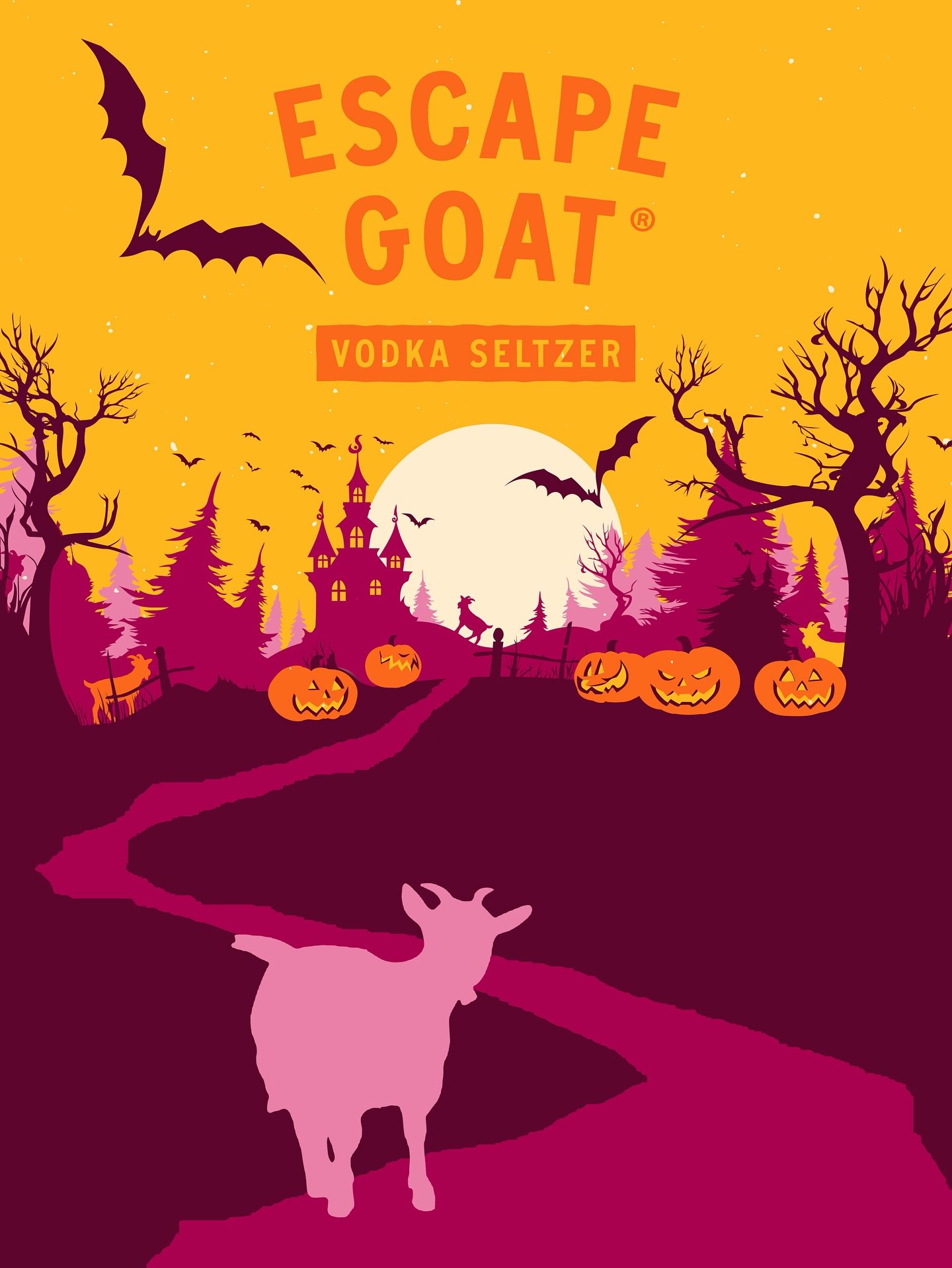 Halloween with the herd. 🎃🐐 Grab your favorite Escape Goat flavor and get a little spooky tonight! #EscapeGoat