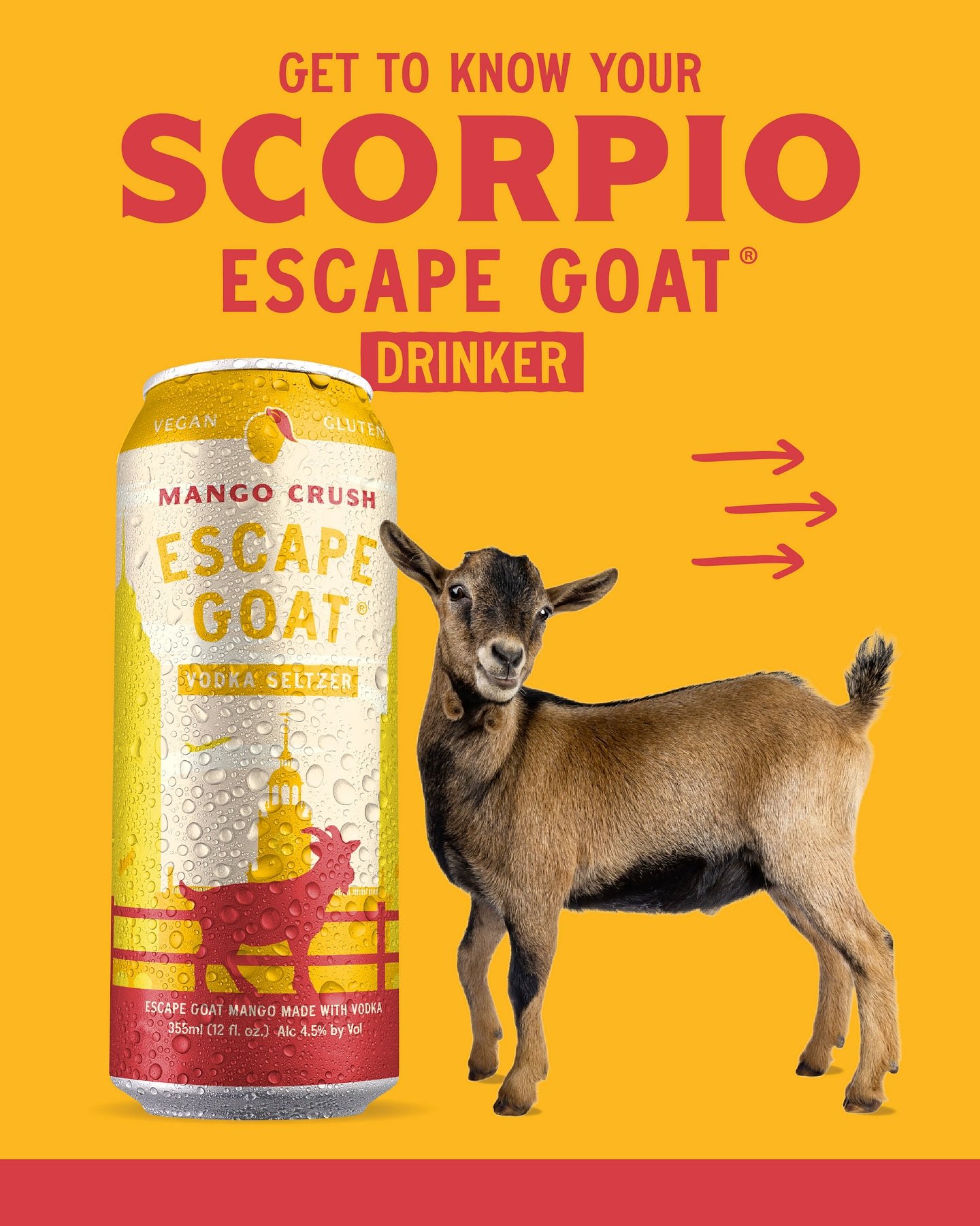 ♏️ Scorpio season is here, and things are getting intense&hellip;in the best way. Mysterious, passionate, and never afraid to make a statement with their favorite Escape Goat flavor. Swipe to see what makes Scorpio the ultimate Escape Goat drinker.  