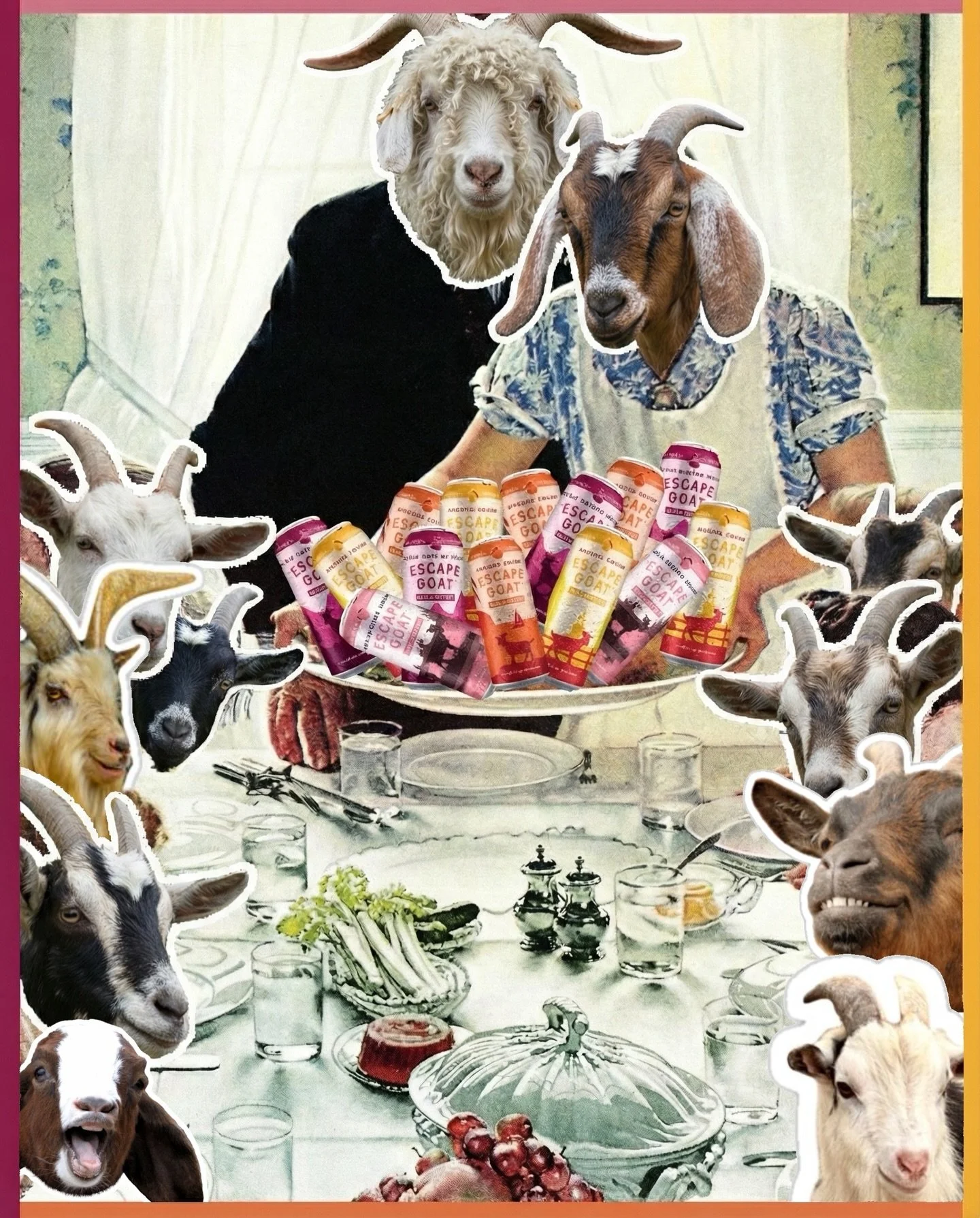 The goats insisted upon &ldquo;a more contemporary centerpiece.&rdquo; Their taste is, admittedly, impeccable.🦃🐐