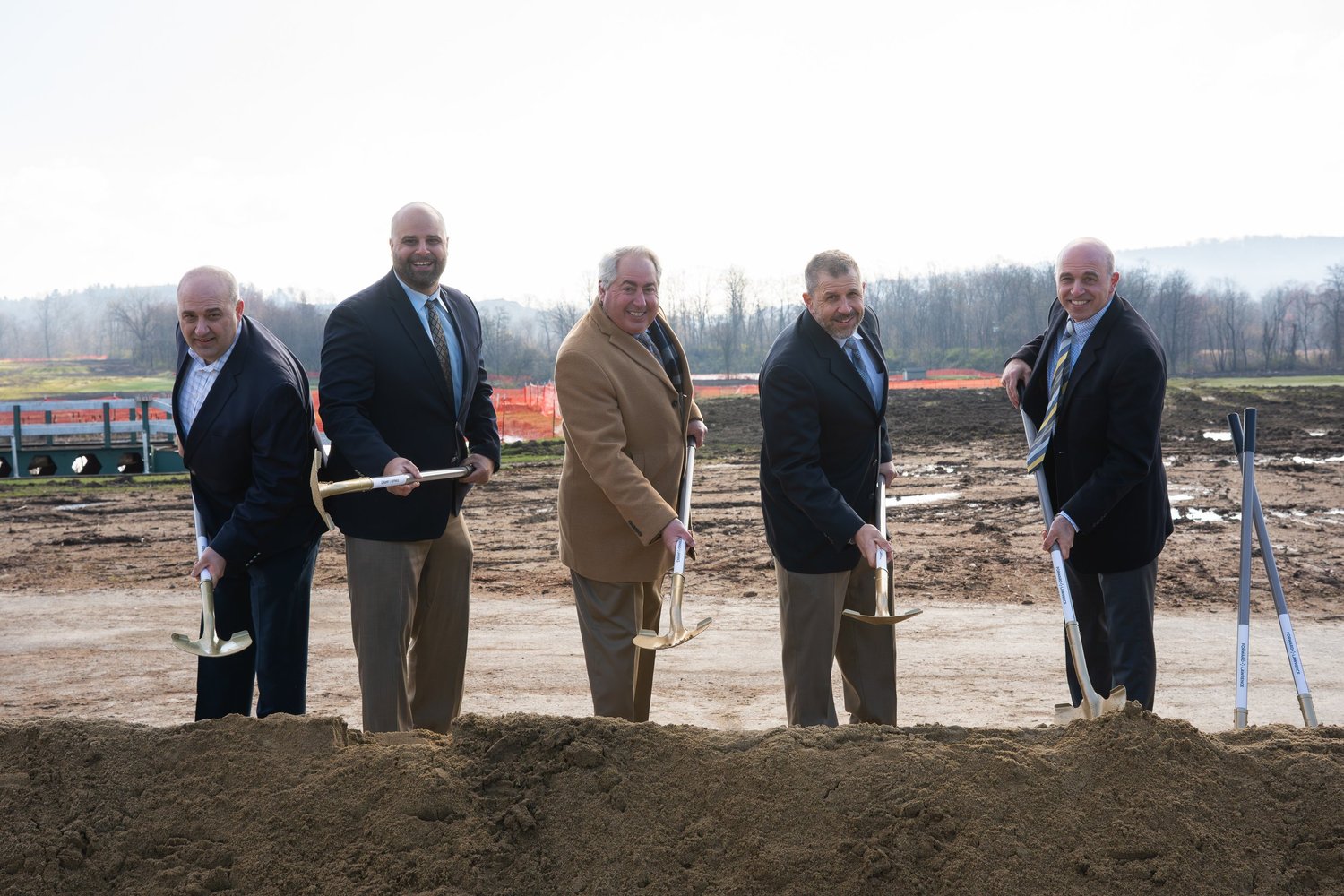 Dan, John, Joe, Mike, and Dave LaCarte breaking ground at Stonecrest Business Park.