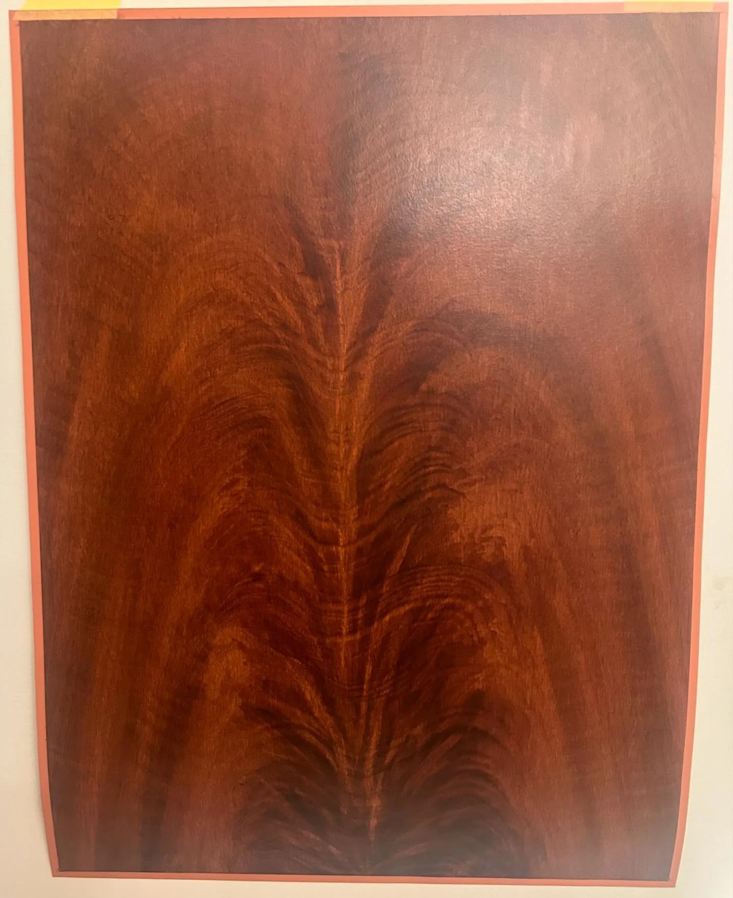 Feathered Mahogany Sample #paint #scenic #waterbased #decorativearts #fauxeffects #painteffects