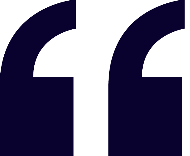 Dark background with large purple quotation marks