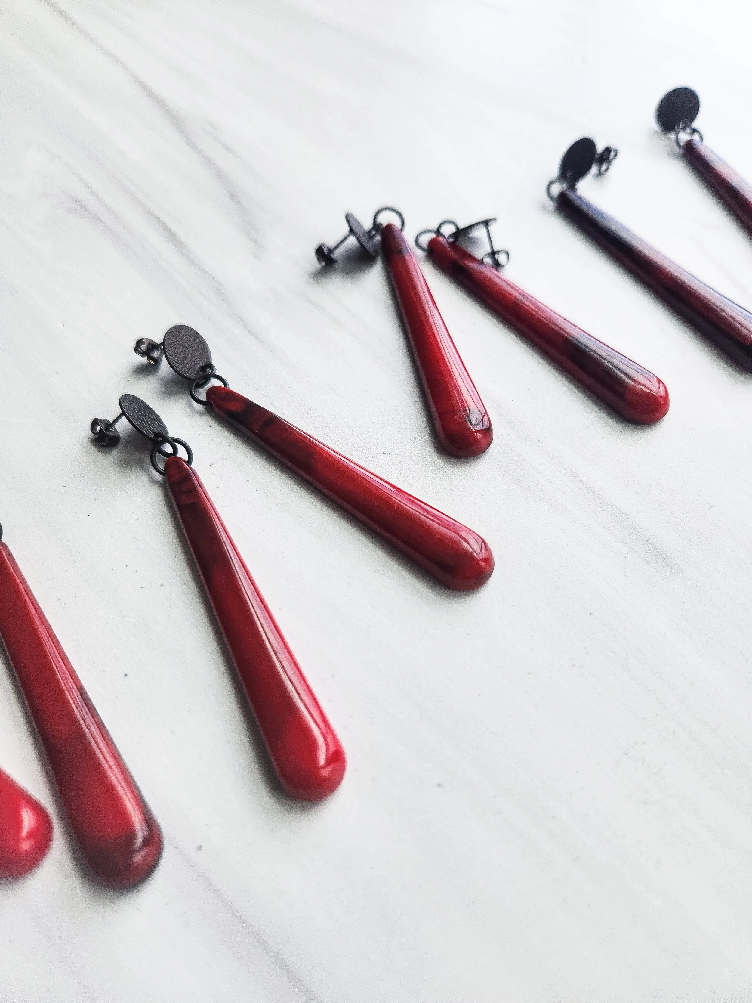 "Rose Noir" - Black Rose Earrings