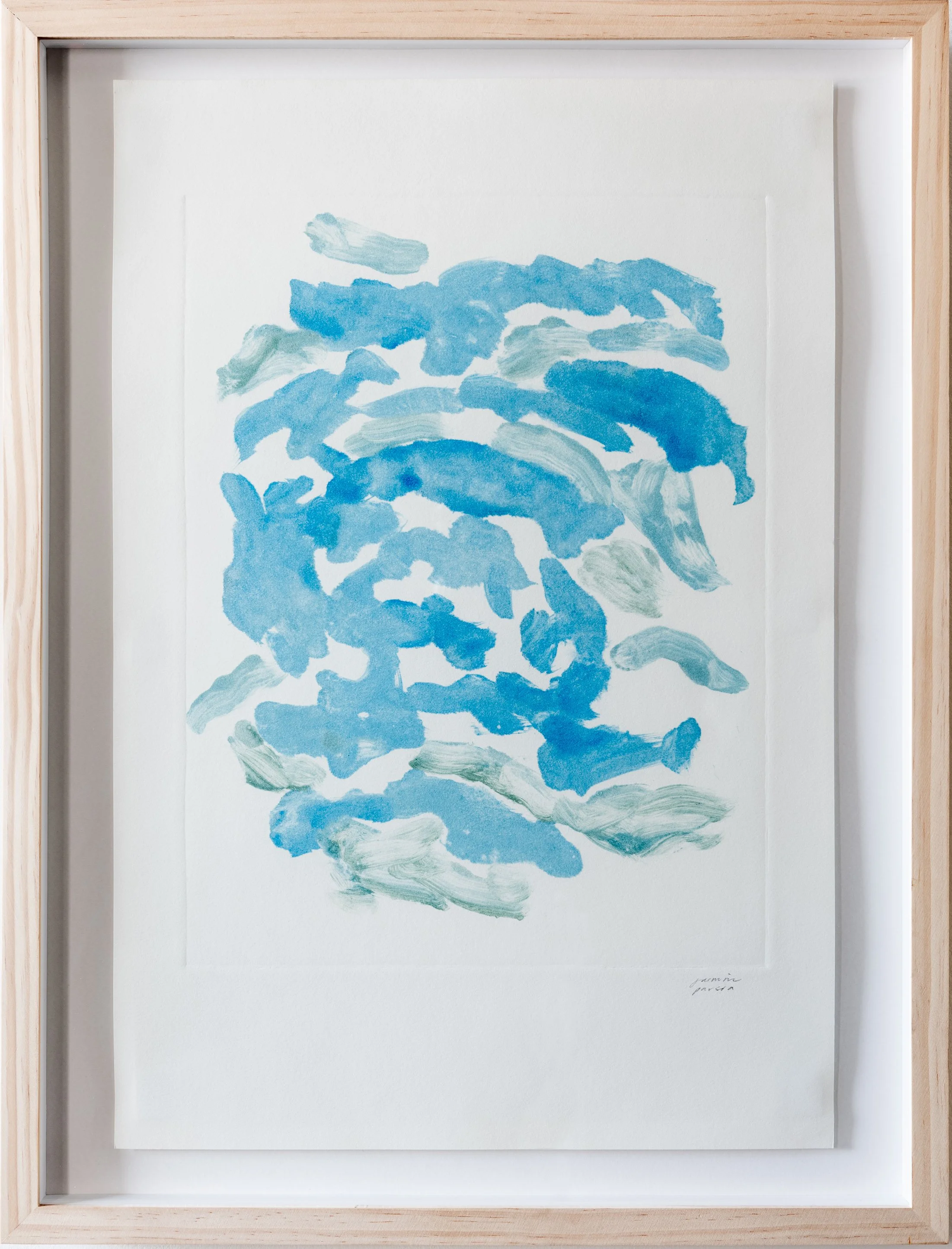 Jasmine Parsia
Something Blue
2025, monotype on paper
20 x 15" (unframed)