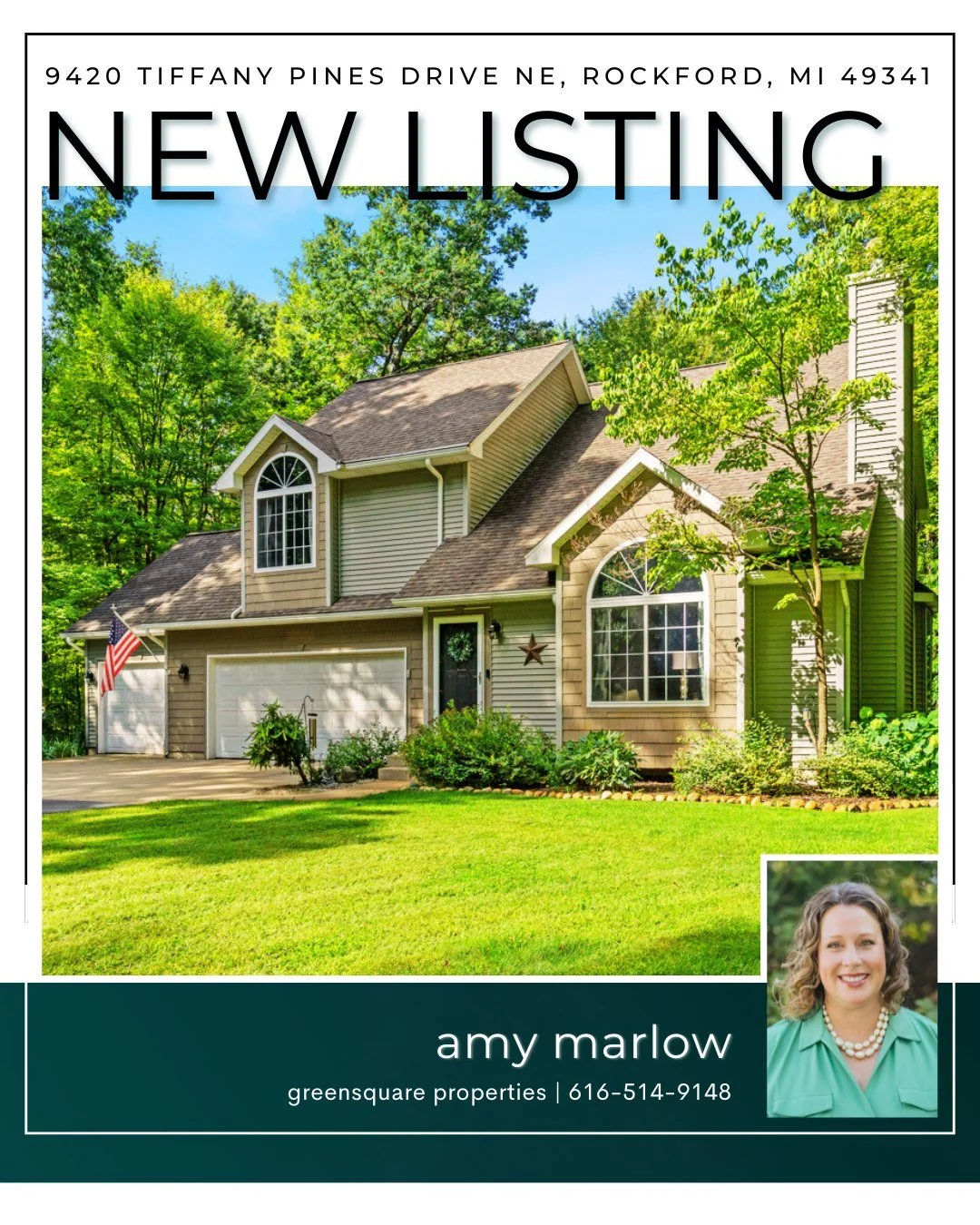 🌲 Woodland Retreat in Rockford 🌲
📍 9420 Tiffany Pines Dr NE, Rockford, MI 49341
💲 519,900 | Listed by Amy Marlow

Nestled on 2 acres of wooded privacy, this home balances seclusion and convenience, just minutes from Rockford&rsquo;s lakes, trails