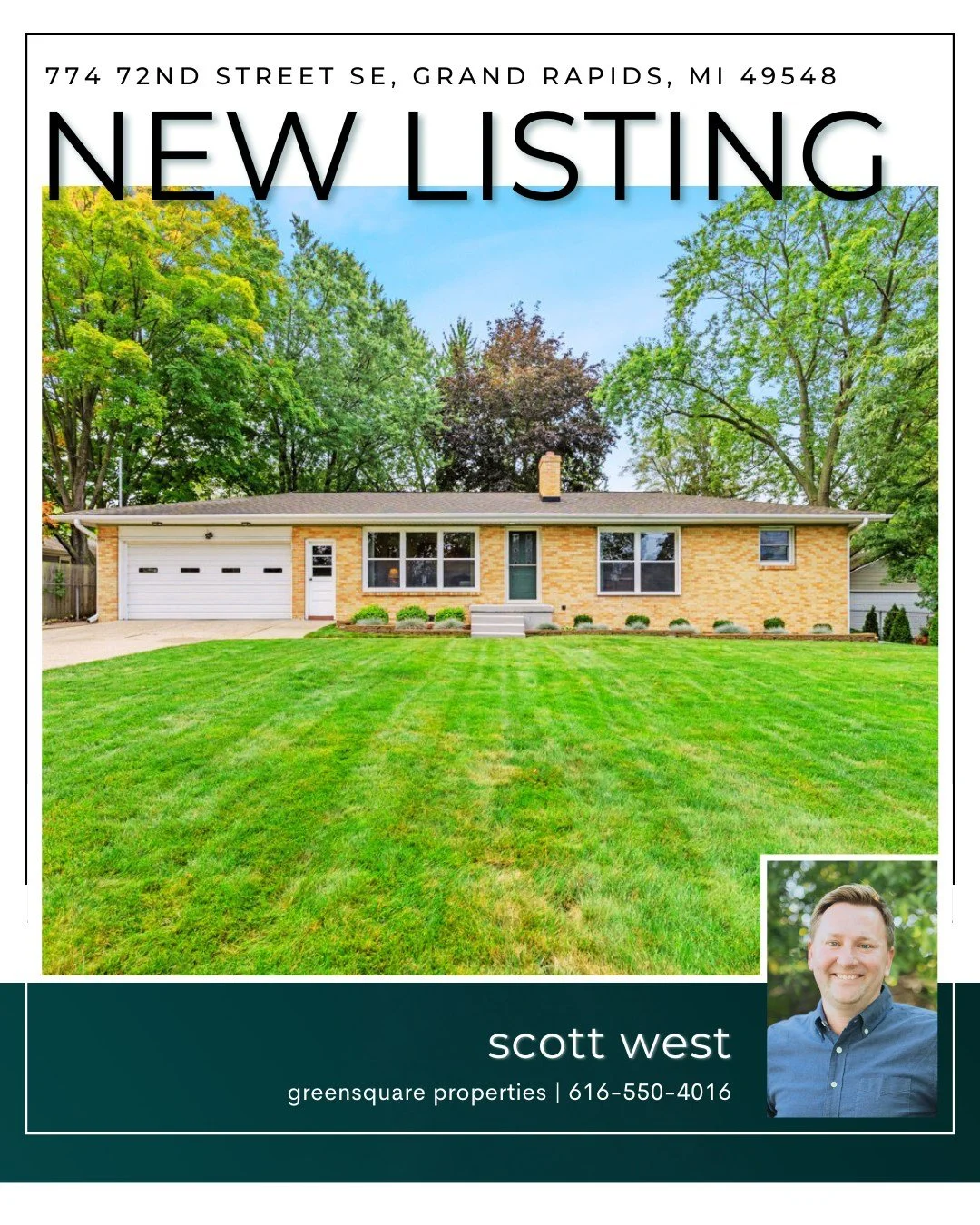 🏡 New Listing in Byron Center Schools
📍 774 72nd St SE, Grand Rapids, MI 49548 
💲 329,900 | Listed by Scott West

This 3-bed, 2-bath home has been beautifully updated and well cared for. Featuring a remodeled kitchen and baths, a bright 3-season p