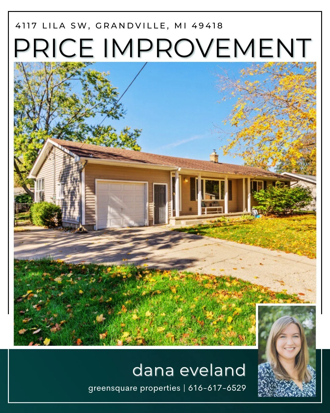 ✨ Price Improvement ✨

Enjoy beautiful sunset views from your own backyard at this inviting 3 bedroom, 1.5 bath ranch in the award-winning Grandville School District. 

Inside, a bright living room and kitchen create a warm, welcoming flow into the s