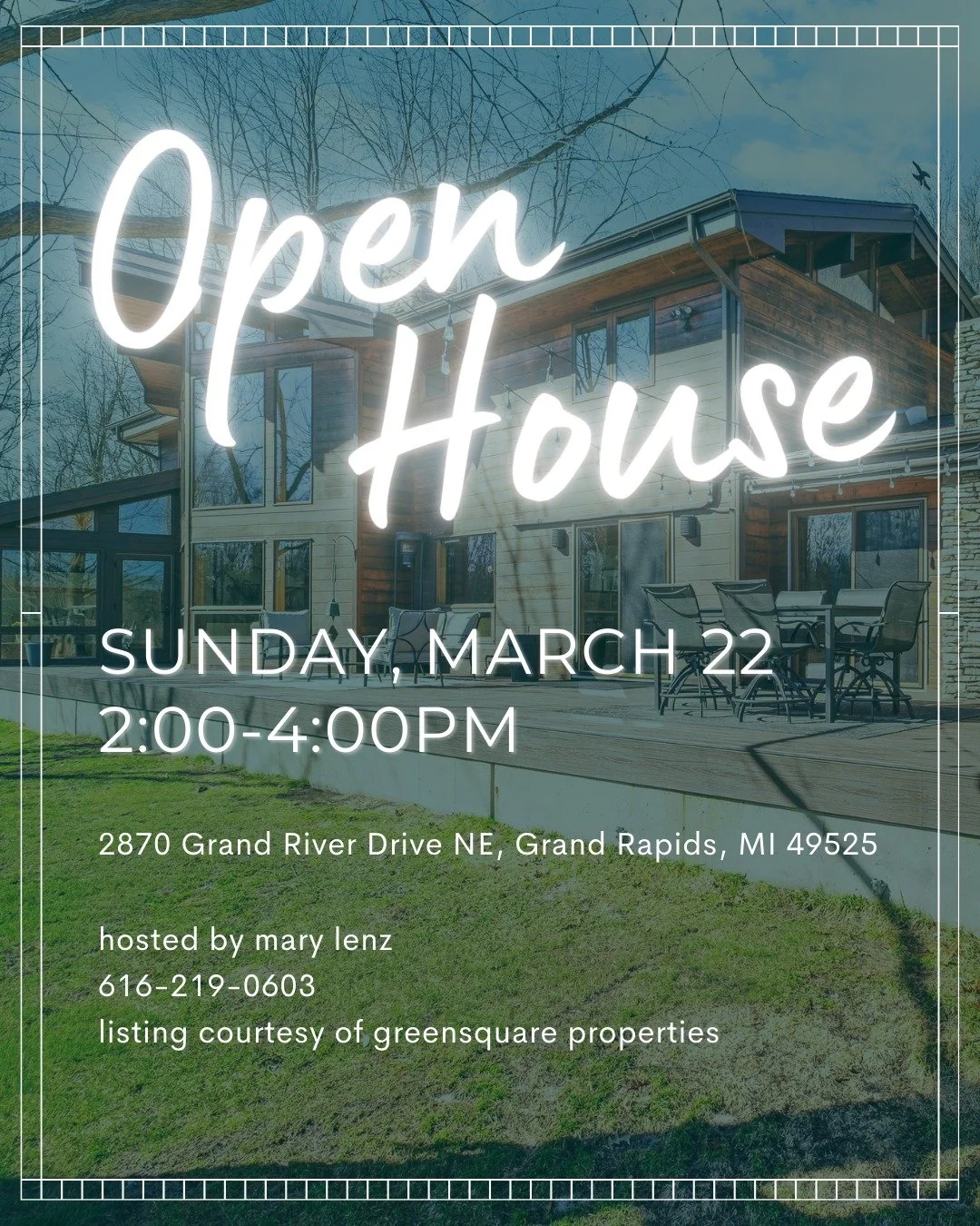 Open House Today
⏰ 2:00-4:00pm
📍 2870 Grand River Drive NE, Grand Rapids, MI 49525
🔗 More details in the link in our bio 

See you there!