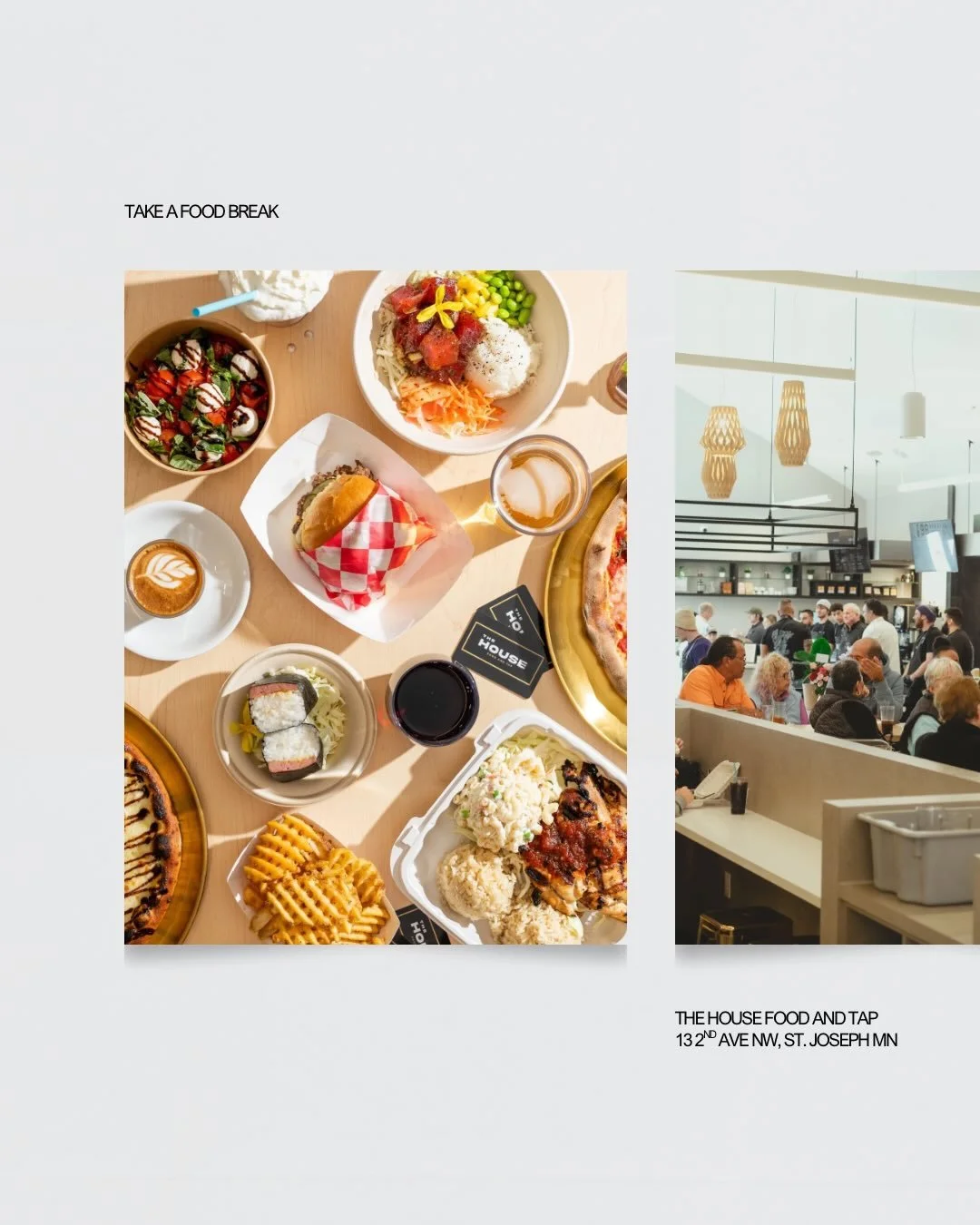 Friendly reminder: don&rsquo;t drink on an empty stomach 👀

Start your night at The House or stop in when you need a food break.
Burgers, pizza, bowls, coffee &amp; more waiting for you.

📍 13 2nd Ave NW, St. Joseph MN

Eat first. Thank us later.