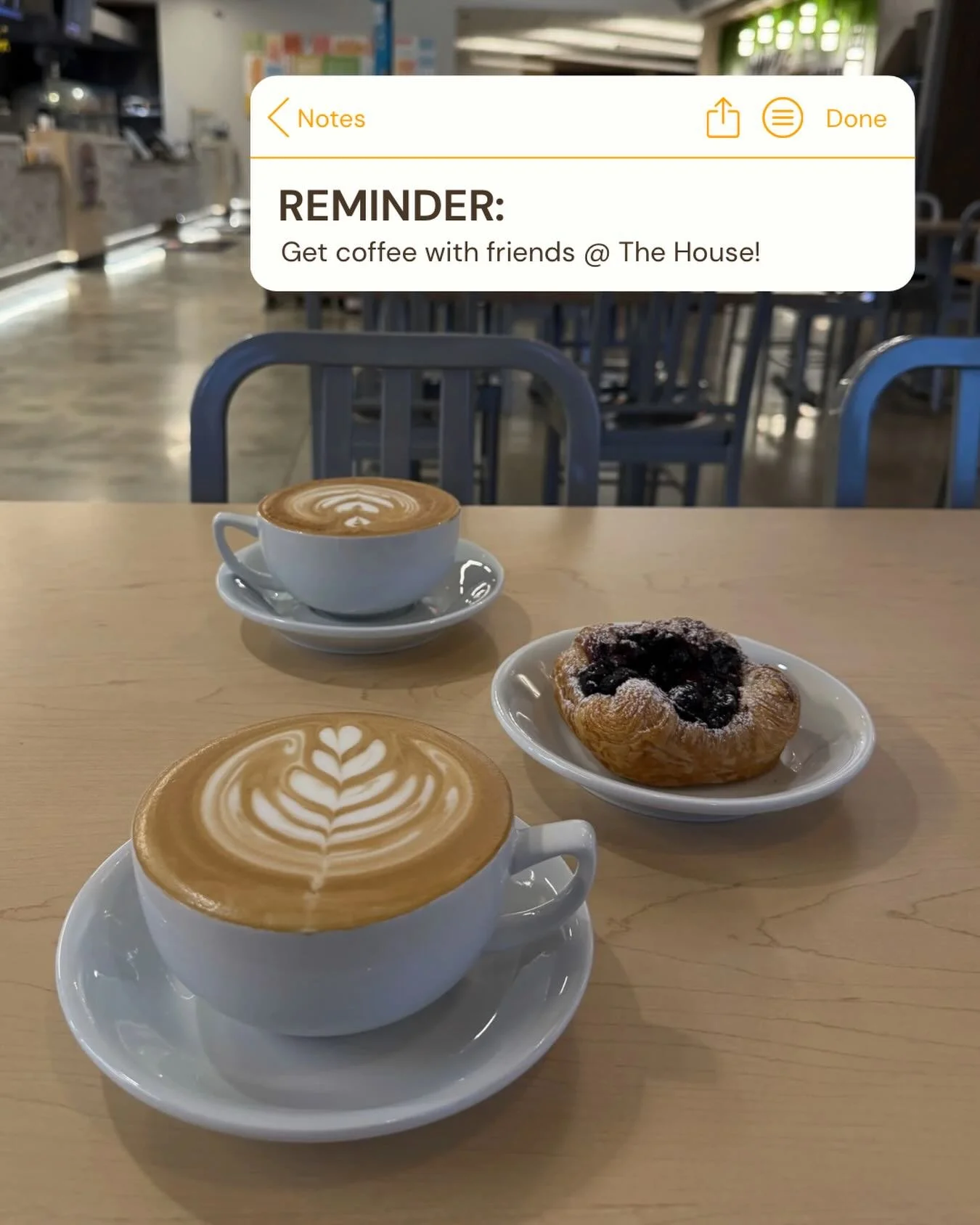 Reminder to yourself: stop scrolling and go get coffee with your people ☕️🤍

Nothing better than a latte (or two) and something sweet to share at The House. Better together, always.