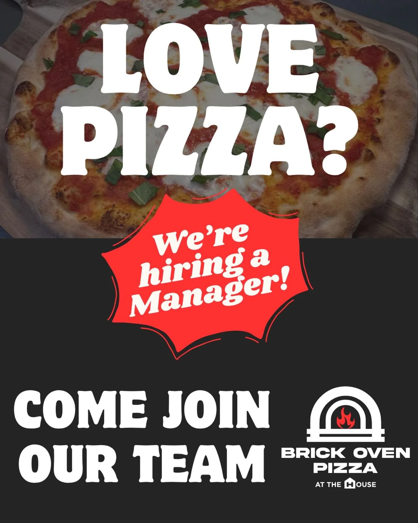 Love pizza? Lead it. 🍕

The House is hiring an evening Pizza Manager - someone who takes pride in the craft, leads with energy, and cares about every single pie.

&bull; Up to full-time
&bull; Tuesday-Saturday 
&bull; Highly competitive pay + tips

