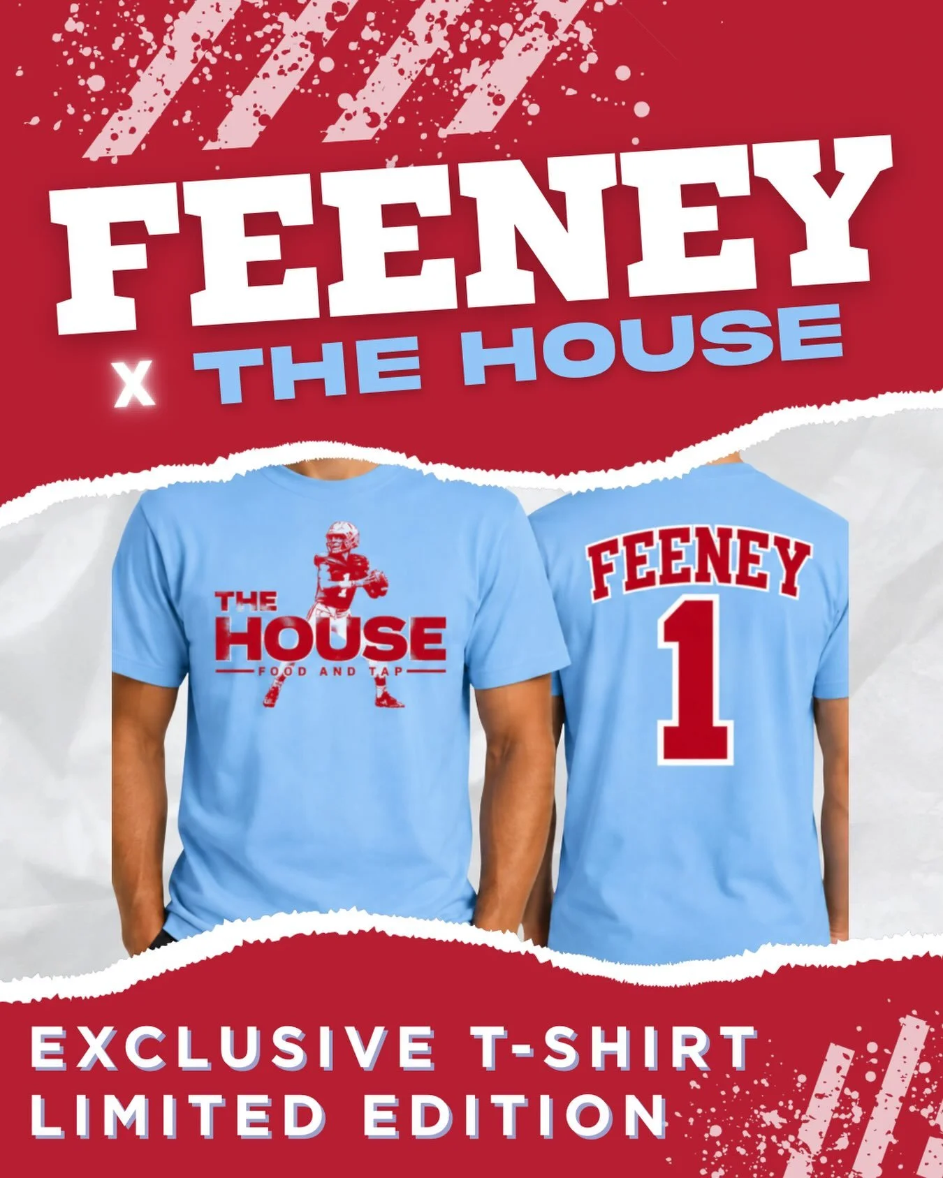 Available Saturday!! Exclusive FEENEY x THE HOUSE tees are here! Grab one, wear #1, and show Trey some love this season.

👕 $20 &bull; CASH ONLY
⚡ Limited quantity available

Come get yours before they&rsquo;re gone!