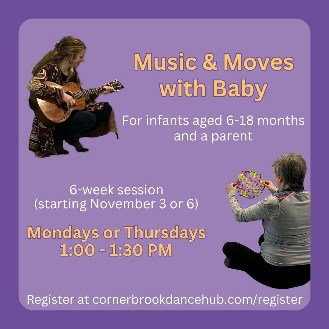 Music &amp; Moves with Baby is starting a new 6-week session soon and registration is now open! 

Join Music Therapist Jessica Pereversoff and Somatic Dance Therapist Candice Pike for a relaxed and supportive class designed for parents and babies (ag