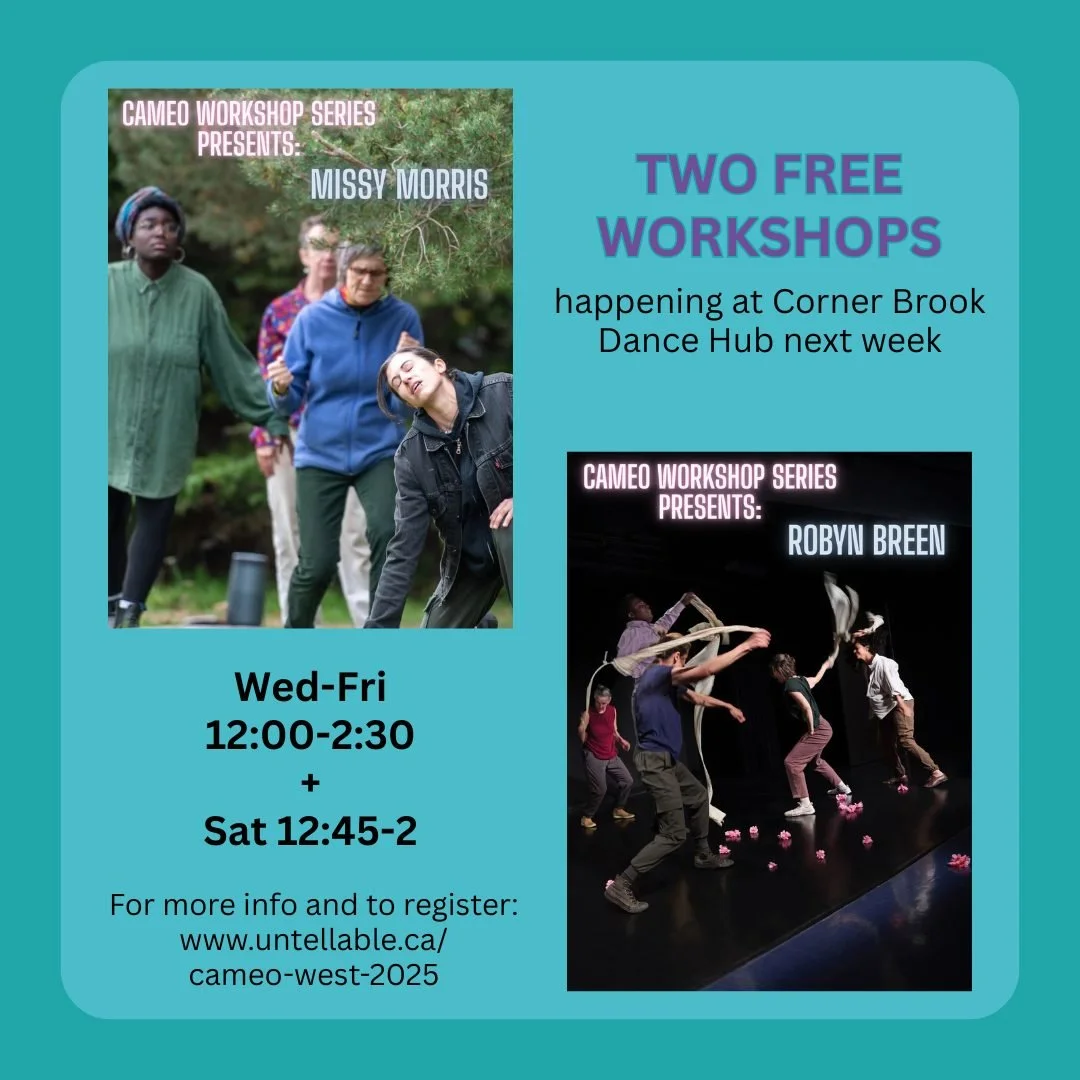 In conjunction with Andrya Duff's Residency at @cbrotaryarts, two visiting dance artists from St John's will be hosting free public dance workshops at the Corner Brook Dance Hub next week. These workshops culminate in a short performance opportunity 