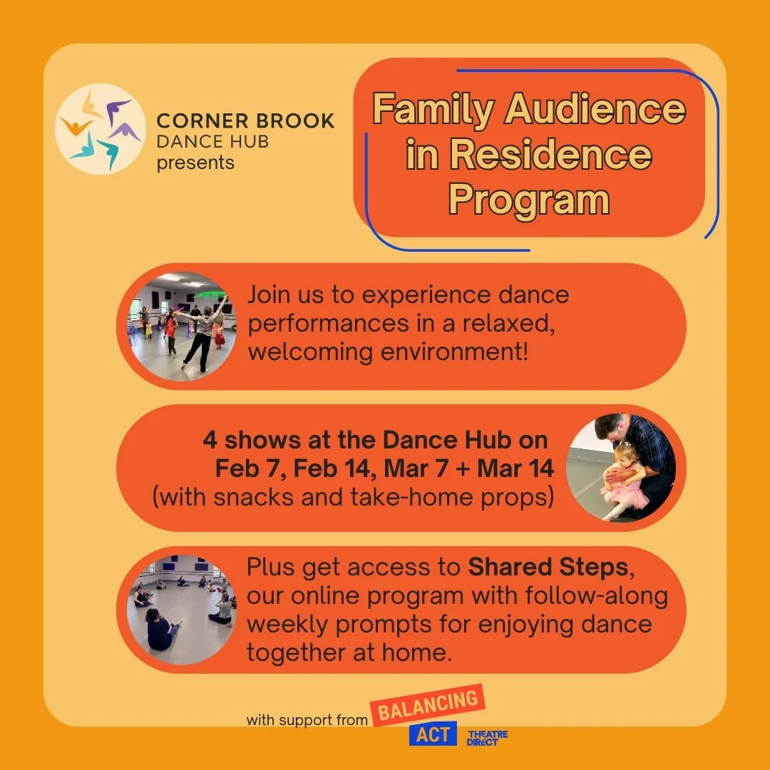 We're excited to finally announce our new project: Family Audience in Residence! 

It&rsquo;s kind of like an all-ages book club, except it&rsquo;s dances, instead of books.

Together we will make space for curiosity, connection, and joy throughout t