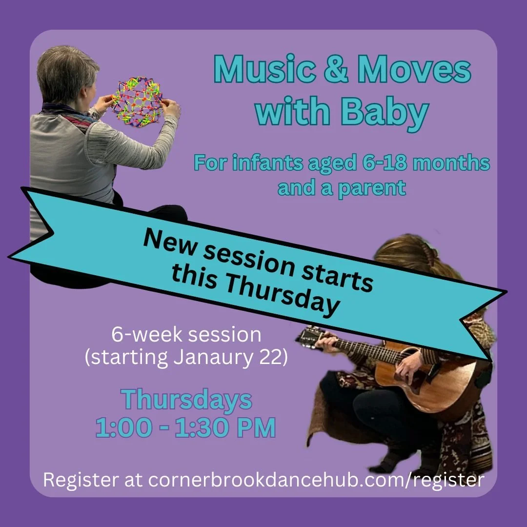 Looking for something fun and enriching to do with your infants this Winter?

We are starting another 6-week session of our new Music and Moves with Baby class co-taught by Registered Music Therapist Jessica Pereversoff and Somatic Dance Educator Can