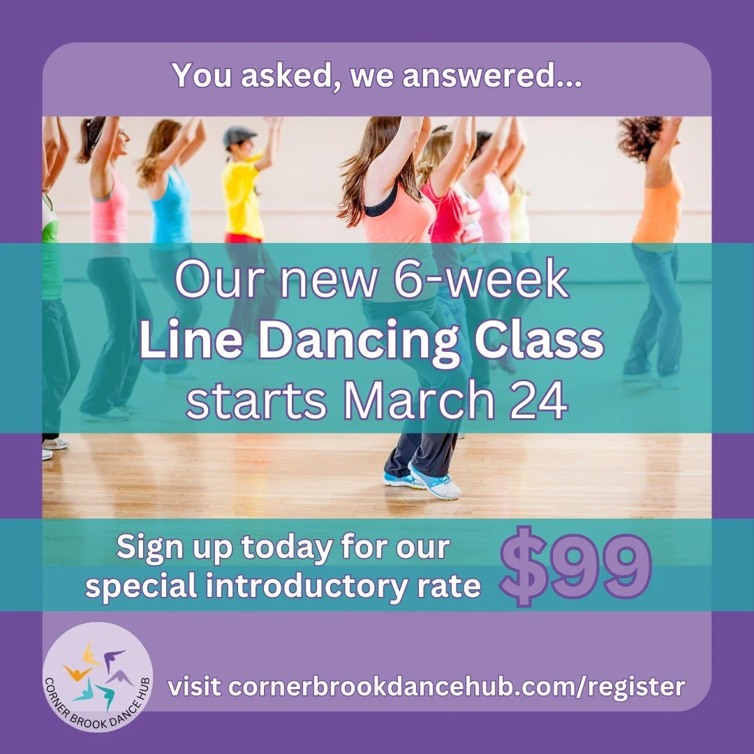 By poplar demand we are excited to launch a new adult class this Spring. 
We will be offering 6-week Line Dance classes on Tuesday nights (8-9) starting on March 24 💃💃💃

This welcoming, beginner-friendly class combines fun, easy-to-follow line dan
