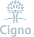 Cigna logo with a stylized tree and leaves