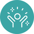 A hand holding a glowing orb or sun with sparkles and stars around it, symbolizing brightness or magic.