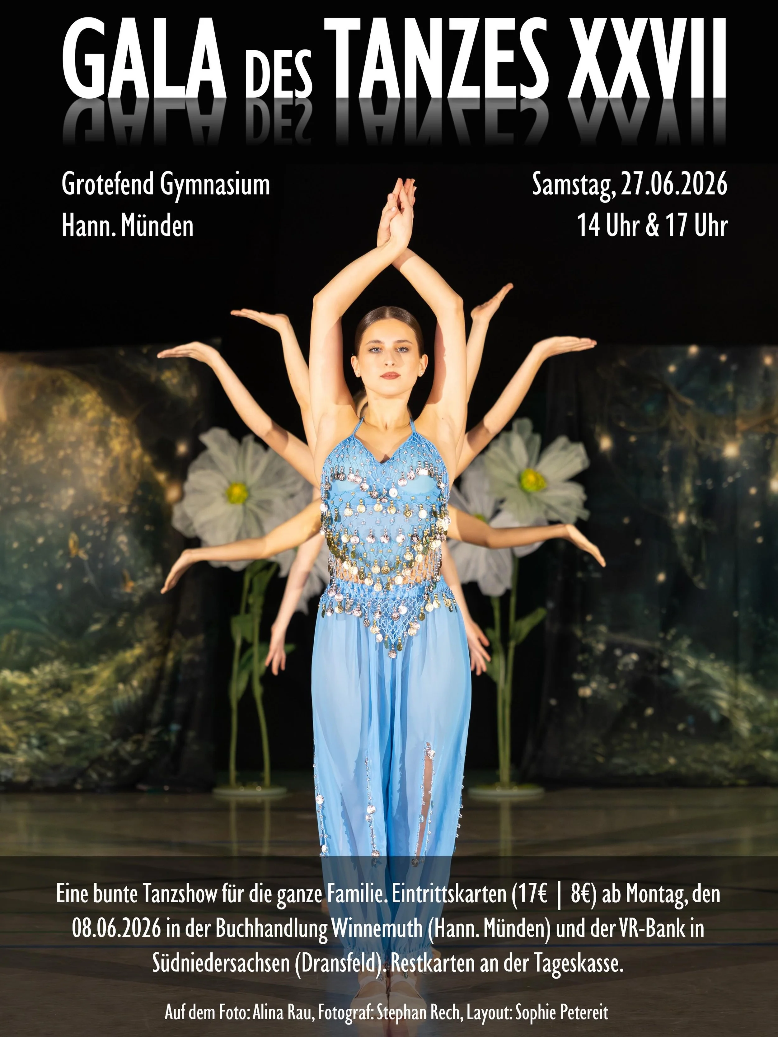 In genau einem Monat ist des soweit! Am 27.06.2026 f&uuml;hren wir unsere j&auml;hrliche Gala des Tanzes auf. Und dieses Mal sogar 2x, damit die Kapazit&auml;ten im Zuschauerraum auch ganz sicher f&uuml;r euch alle ausreichen 🩵 wir freuen uns, euch 