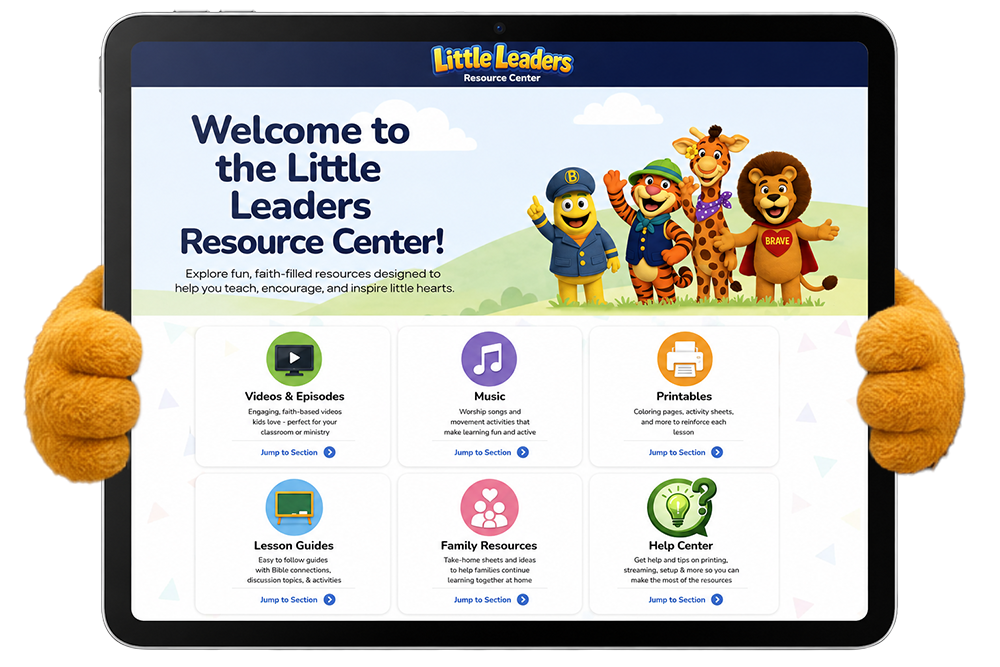 Little Leaders Resource Center dashboard on tablet