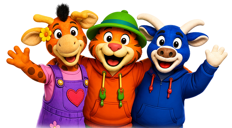 Little Leaders characters waving