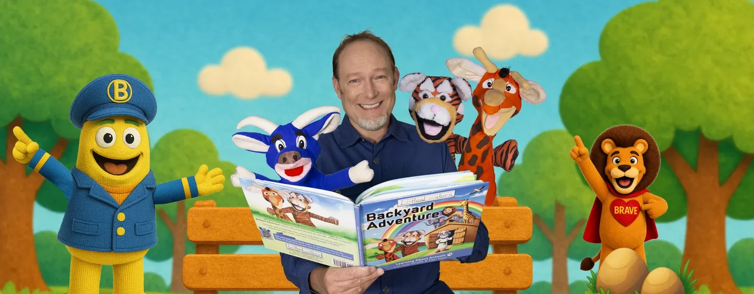 Brad Silvius with Little Leaders characters
