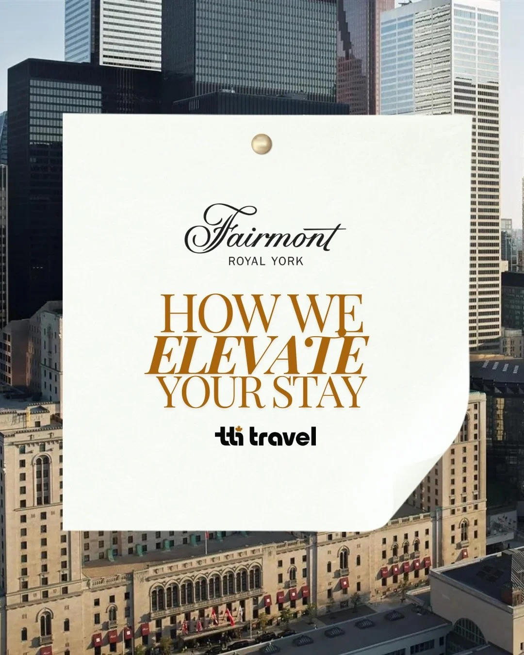 Treat yourself to VIP service this Holiday🎁

Feel like a total celebrity on your next Toronto stay (or staycation) with upgrades curated just for you by the TTI Team ✨

#Traveladvisors #luxurytravel #fairmontroyalyork #canadiantravelagency #vipacces