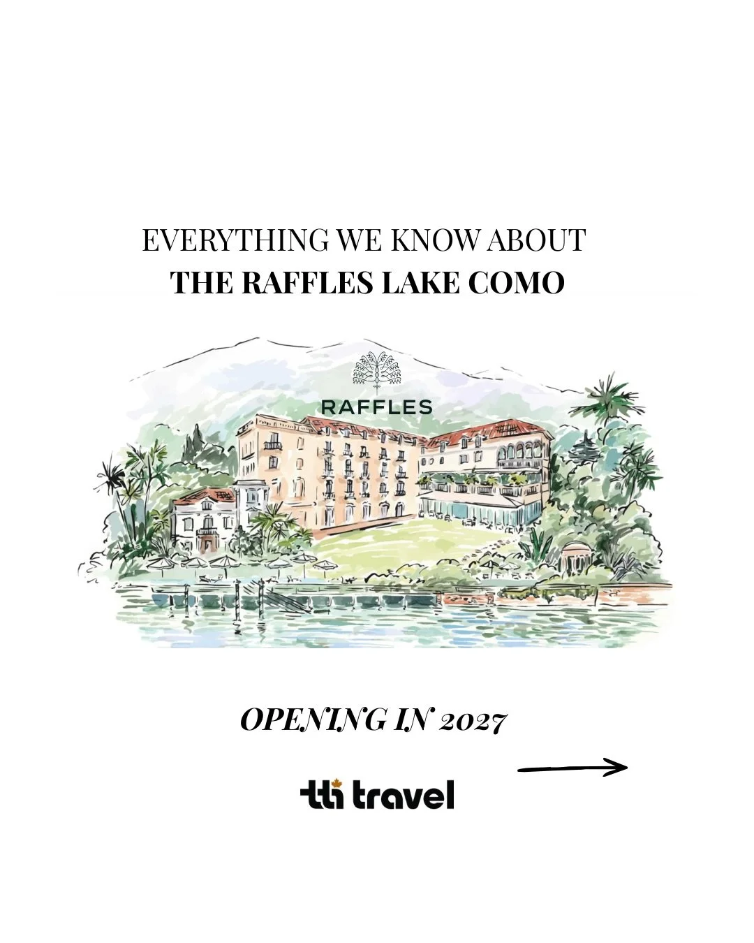 Raffles is officially coming to Italy! 🇮🇹

Opening in 2027, Raffles Lake Como will transform a 1920s Art Nouveau villa in Moltrasio into a sanctuary of lakeside glamour. From private dock arrivals and signature butler service to the iconic Long Bar