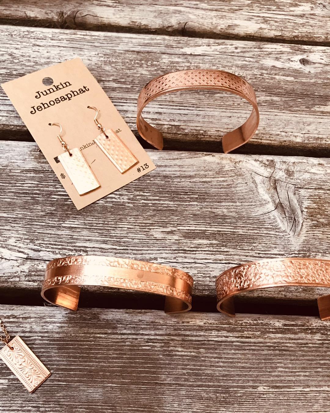 Stamped Copper Cuff Bracelet
