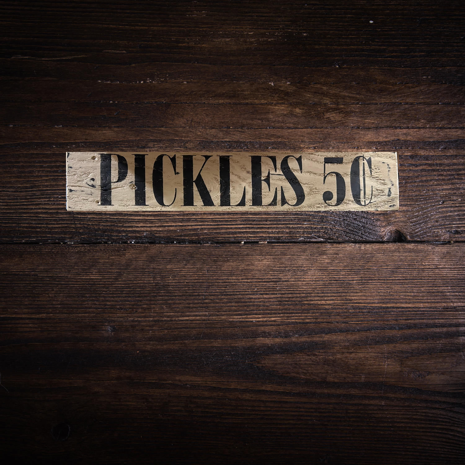 Vintage Wooden Pickle Sign