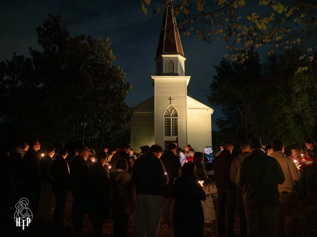 Yesterday evening I had the pleasure of joining the Northern Virginia Divine Office Society (NVDOS) for a special evening Vespers at the graveyard of St. Mary of Sorrows Historic Church. This marked their ninth year gathering to pray for the holy dep