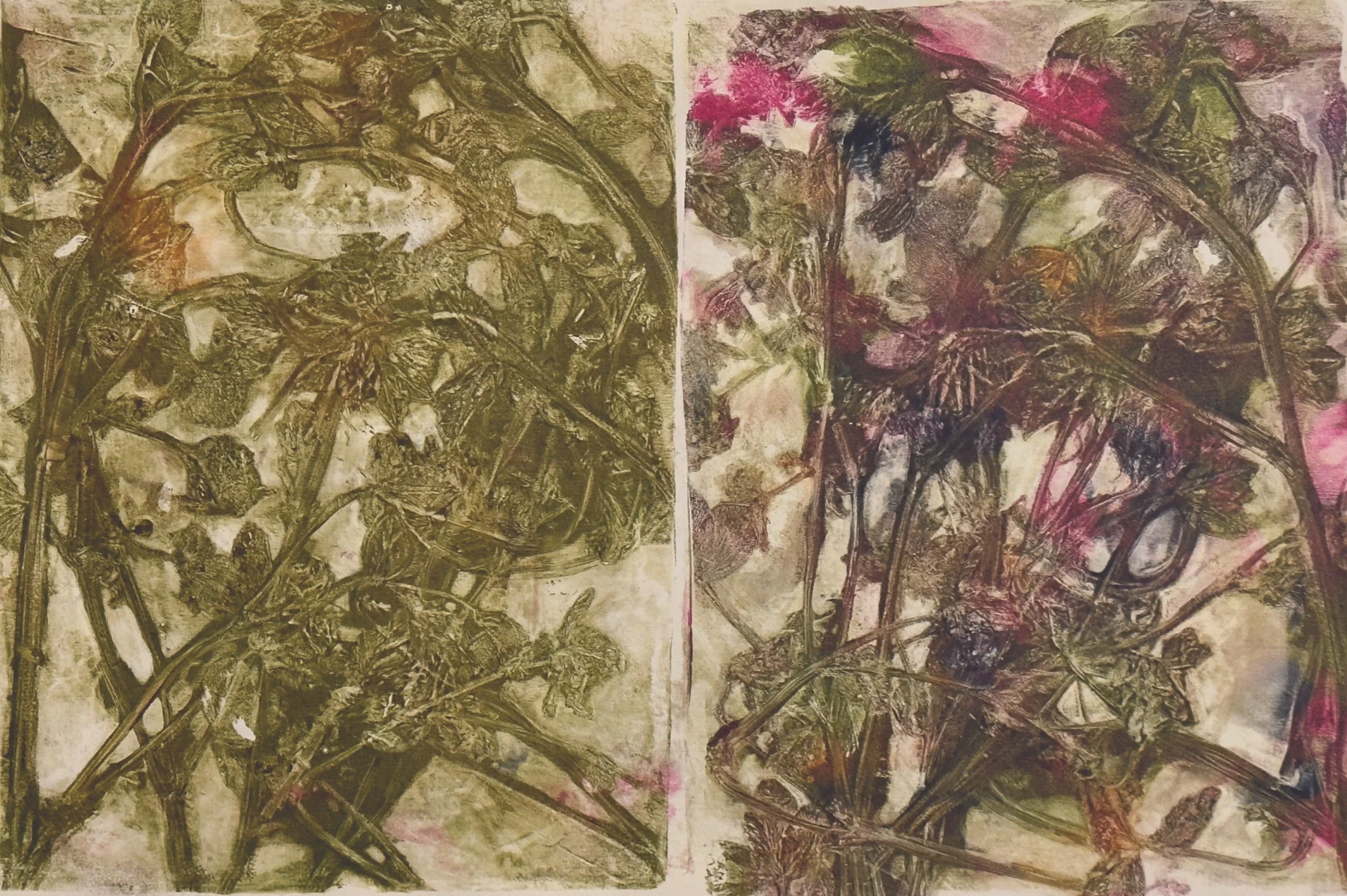 Tangled Thoughts, 12 x 18, monotype, $150