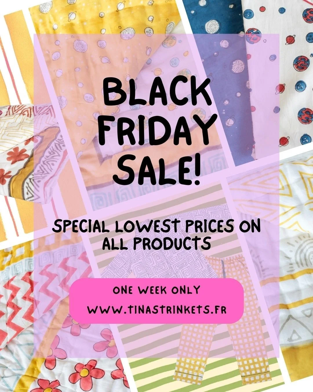 🩷🖤 BLACK FRIDAY SALE 🖤🩷
Lowest prices. Handmade cotton goodness.
Blankets, bags, pyjamas &mdash; all on sale!
Shop on the website or DM us to order🫶
.
.
.
.
#tinastrinkets #tinastrinketshandmade #blackfriday #handmadegifts #blockprinted