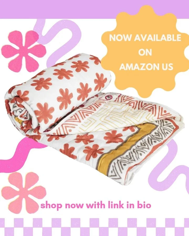 Handmade. Colorful. Cozy 🩷
Tina&rsquo;s Trinkets blankets are now on Amazon US 🇺🇸 
Crafted from soft cotton with hand-block printed designs and fresh spring colors you&rsquo;ll love.
Vibrant blankets made to be used, loved, and lived with
.
.
.
.
