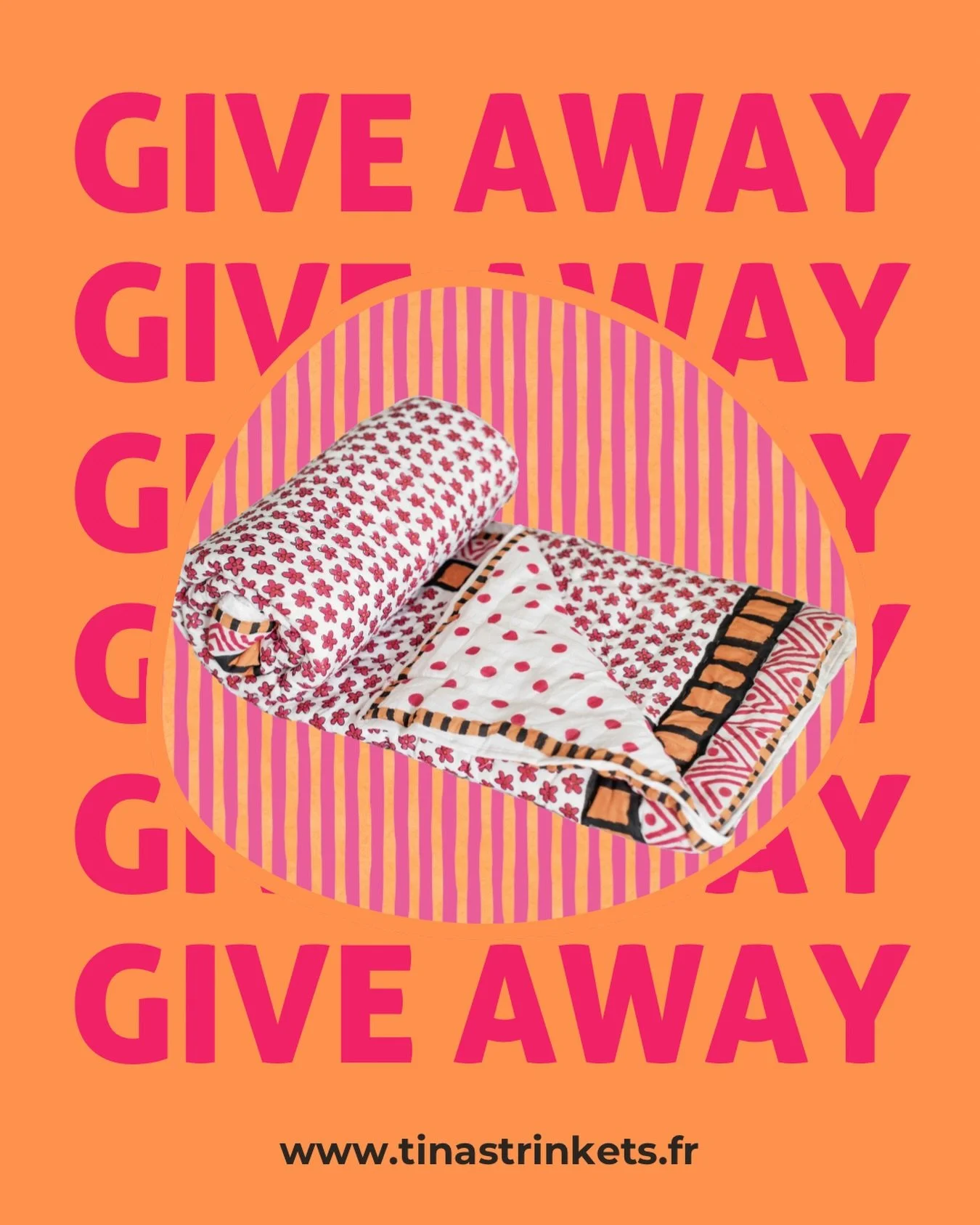 🎁 GIVEAWAY 🇺🇸✨

We&rsquo;re giving away one of our handmade 100% cotton throw blankets! 💛

To enter:

1. Follow @tinastrinkets.handmade 
2. Like this post
3. Tag 2 friends in the comments

USA only 🇺🇸 Giveaway ends on 31st May and the winner wi