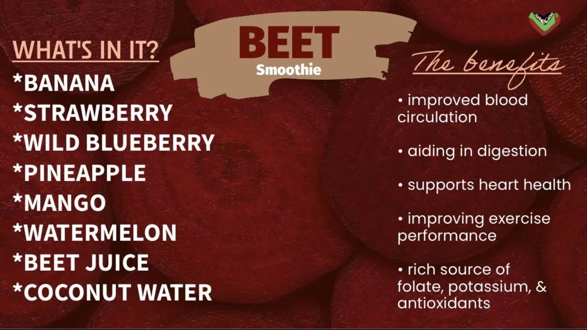 Beet Smoothie ingredients 