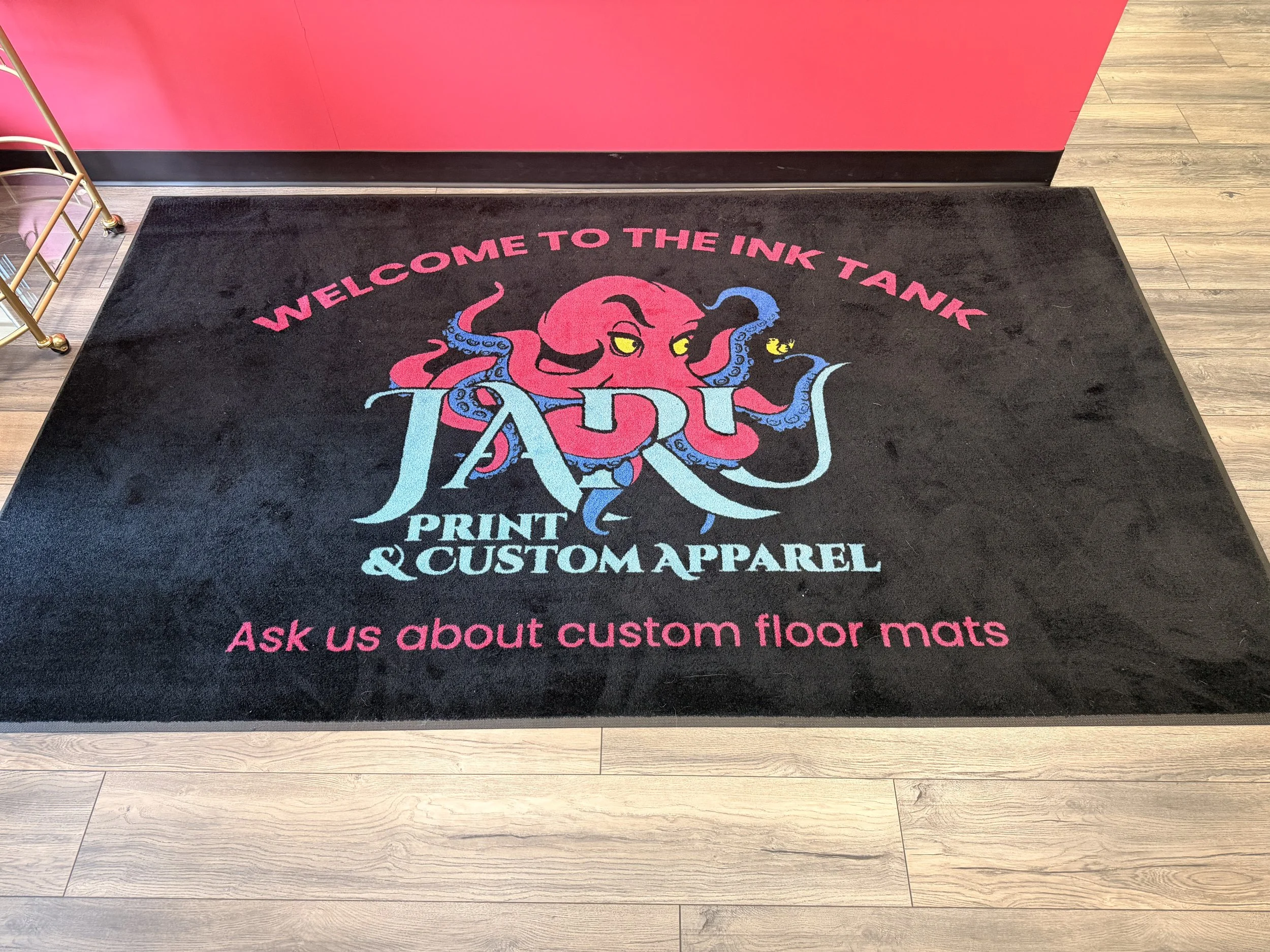Custom logo floor mat printed for a State College business entrance