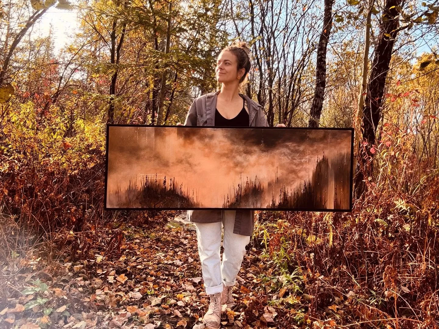 &laquo;&nbsp;Comme un r&ecirc;ve lointain&nbsp;&raquo; est arriv&eacute;e &agrave; la merveilleuse @galerieberthelet 🍂✨ Le bruit de tes pas dans ma for&ecirc;t br&ucirc;l&eacute;e.