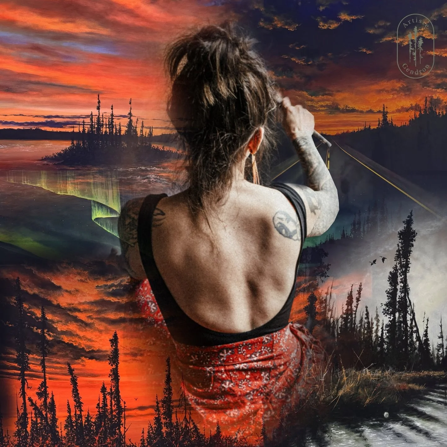 J&rsquo;ai peint un tableau pour que tu le voies.
Comme une musique d&rsquo;&eacute;pinettes,
qui nourrit le souvenir de mes grands espaces.
Une valse des &icirc;les sur les lacs du Nord.
Le bruit d&rsquo;une chaloupe
qui d&eacute;marre au premier co