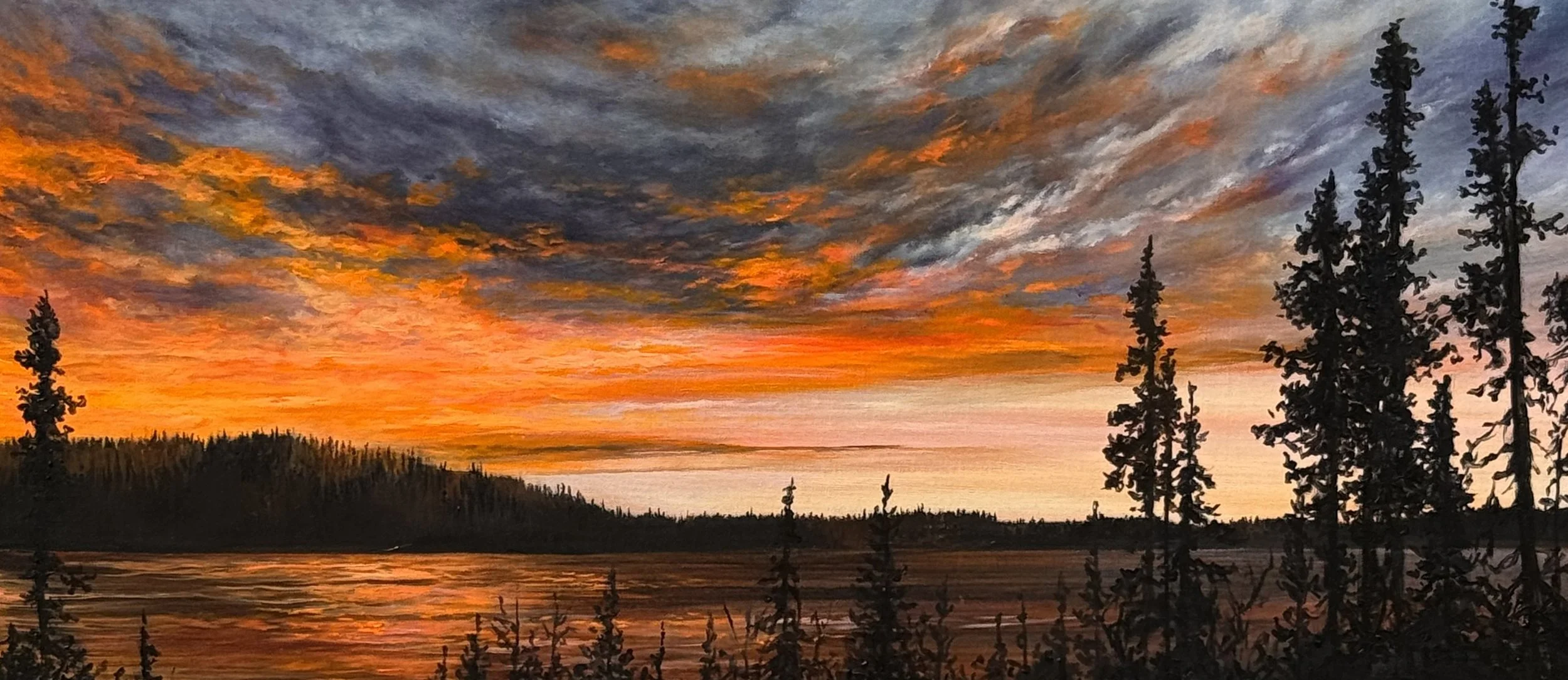 coucher de soleil lac