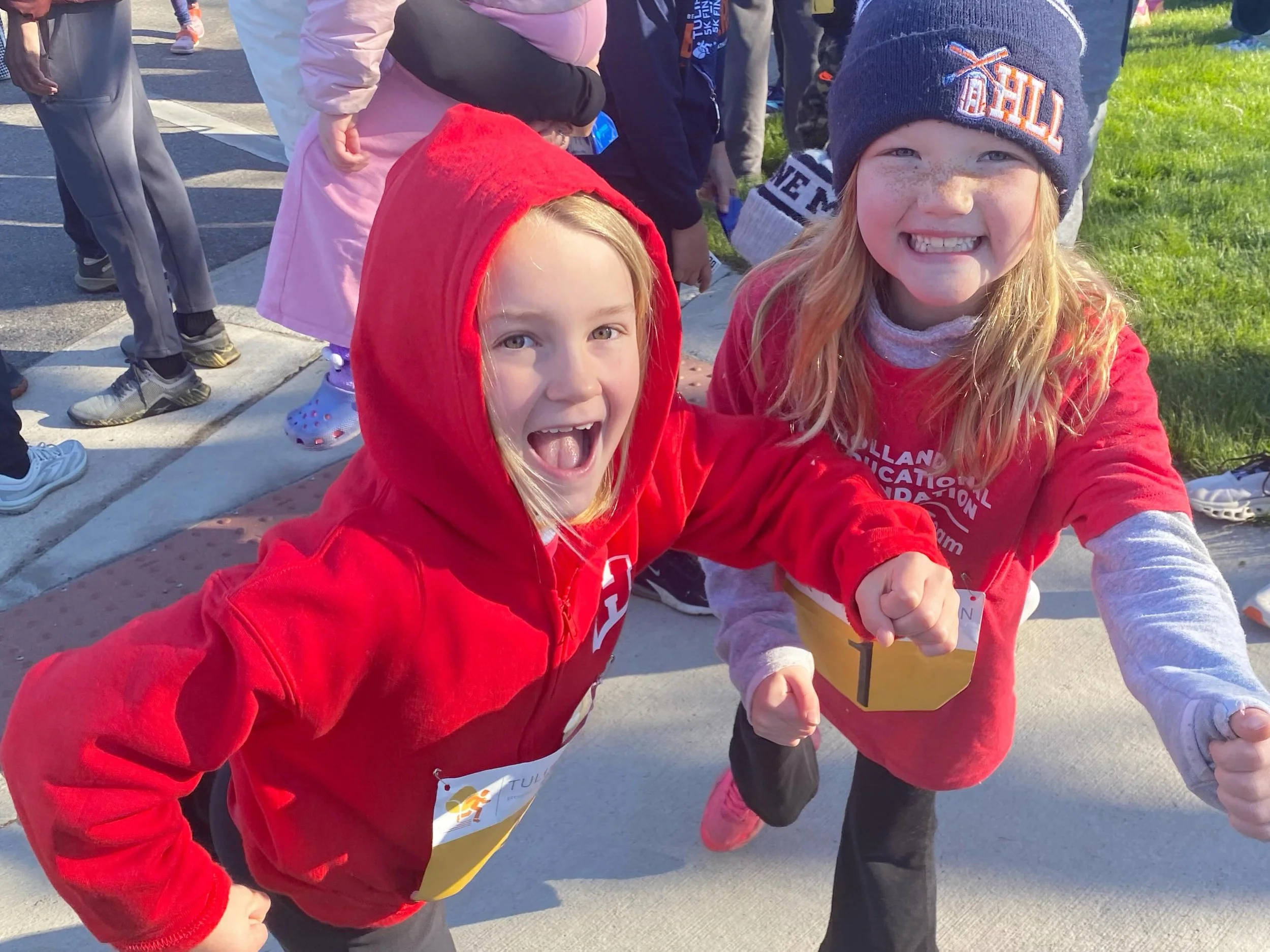 The HEF Running Team not only raises funds for @holland_public_schools but it&rsquo;s a lot of FUN, too! 💐Students and Supporters on the HEF running team got in on the fun with the help of our sponsors: Haworth Helps, @denooyerchevyholland &amp; @la