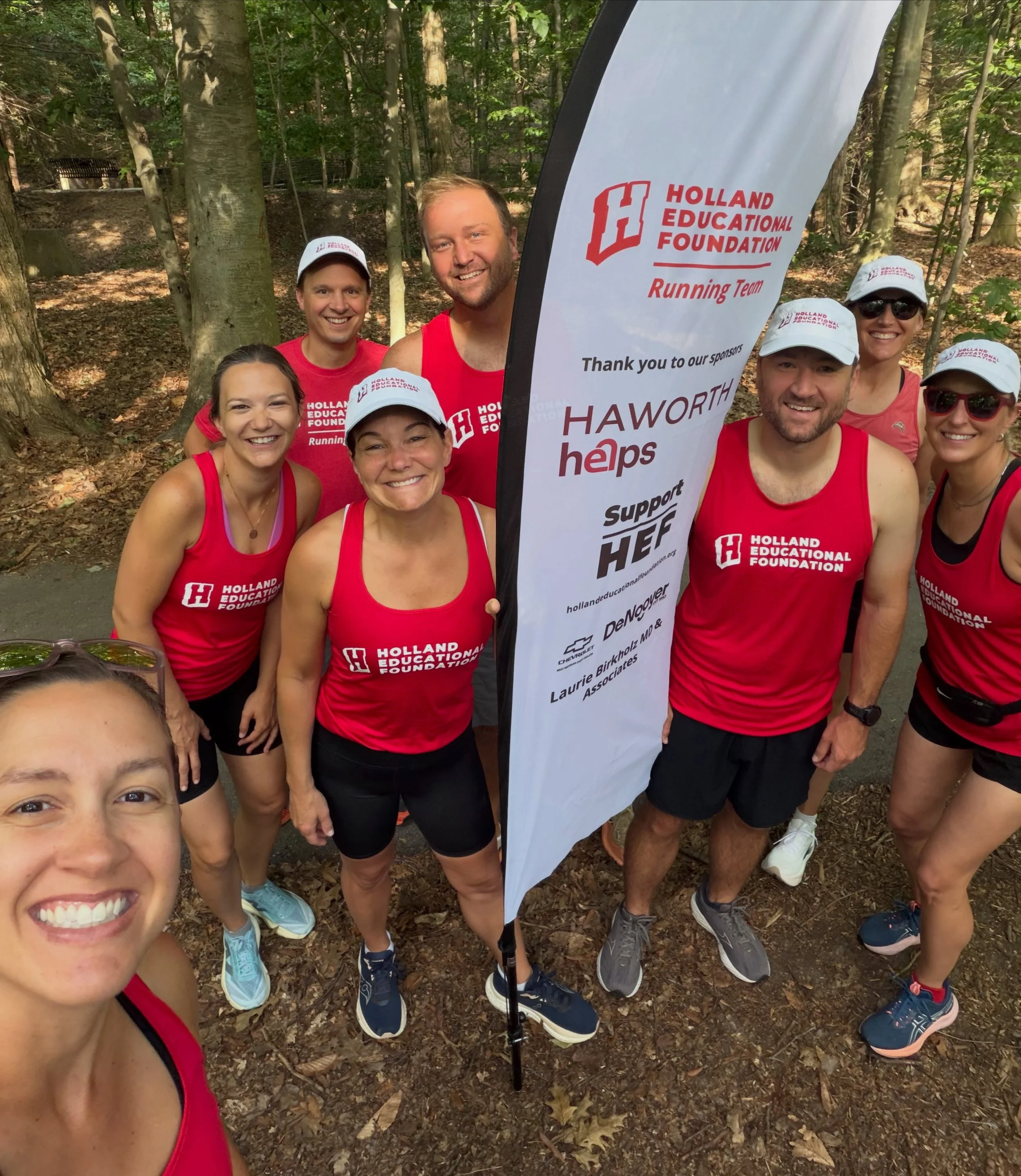 HEF Running Team had a great training run today at Sanctuary Woods. Thanks to our sponsors for making every mile count to raise funds for @holland_public_schools 🏃🏽 @lauriebirkholzmd @denooyerchevyholland &amp; Haworth Helps! The popsicles 🧊 at th
