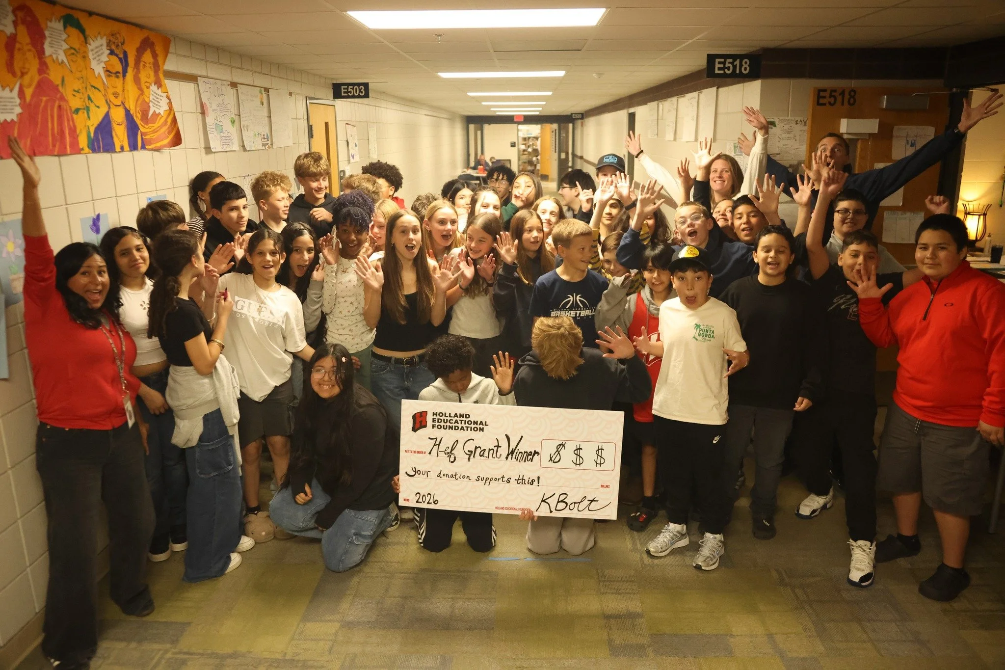 Grant Spotlight: Holland Middle School's (HMS) Jeff Minkus, Daniza Palmateer, and Katie Meyer (6th, 7th, 8th Grade Holland Public Schools ) received HEF funding for a HMS Two Way Bilingual Immersion (TWBI) 🎉 Spring Field Trip.

Students were most im