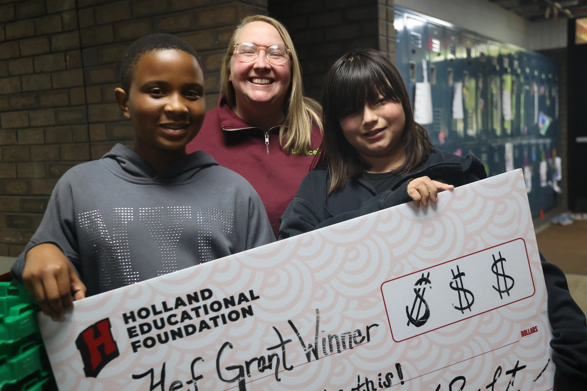 Becky Lawrence (West Elementary, Holland Heights Elementary, Holland Language Academy, Jefferson&mdash;3rd, 4th, 5th Grades) received HEF funding for ALL the elementary schools.

"We were able to provide students with snacks after school so that