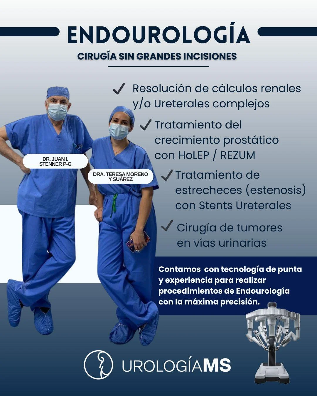 La endourolog&iacute;a permite tratar diversas enfermedades del sistema urinario mediante t&eacute;cnicas m&iacute;nimamente invasivas.

A trav&eacute;s de procedimientos especializados, es posible abordar c&aacute;lculos renales, estenosis, crecimie