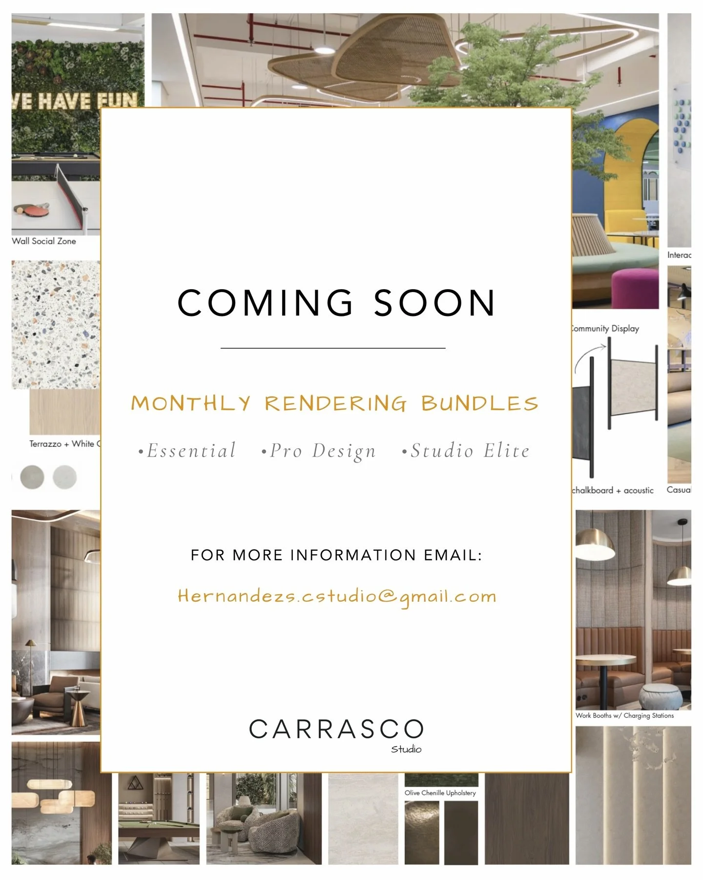 Excited to announce: Our Monthly Rendering Bundles are launching soon! Whether you need Essential, Pro Design, or Studio Elite, we&rsquo;ve got flexible plans for your ongoing projects. Want to know more? Contact us at Hernandezs.cstudio@gmail.com fo