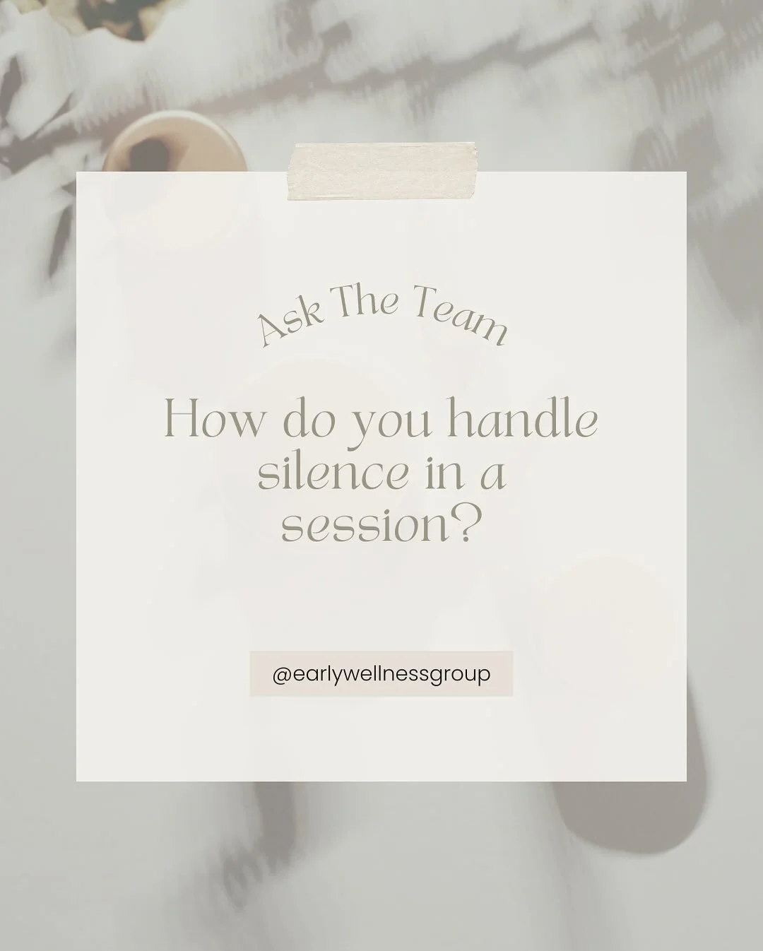 Sometimes silence is processing, sometimes it&rsquo;s presence, and sometimes it&rsquo;s a cue to ground. Here&rsquo;s how our therapists approach it.

✨Thanks for the question Kamryn! 

#therapy #askatherapist #mentalhealth #wellness
